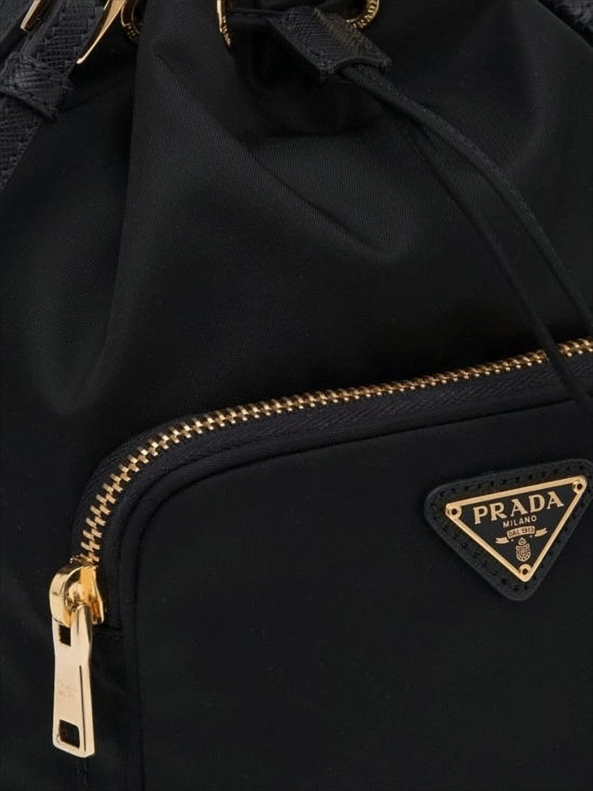 Nylon Tote with Calf Leather Accents