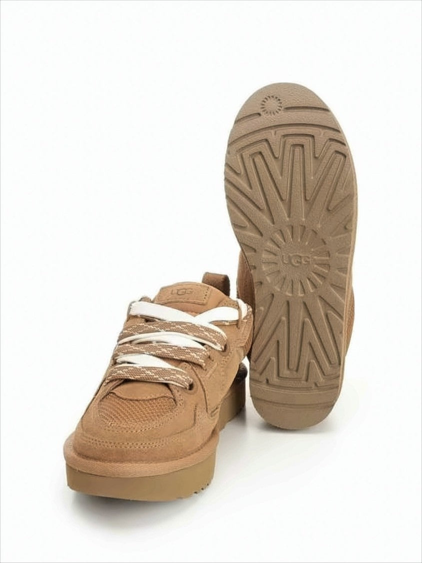 Suede and Mesh Low-Top Sneakers