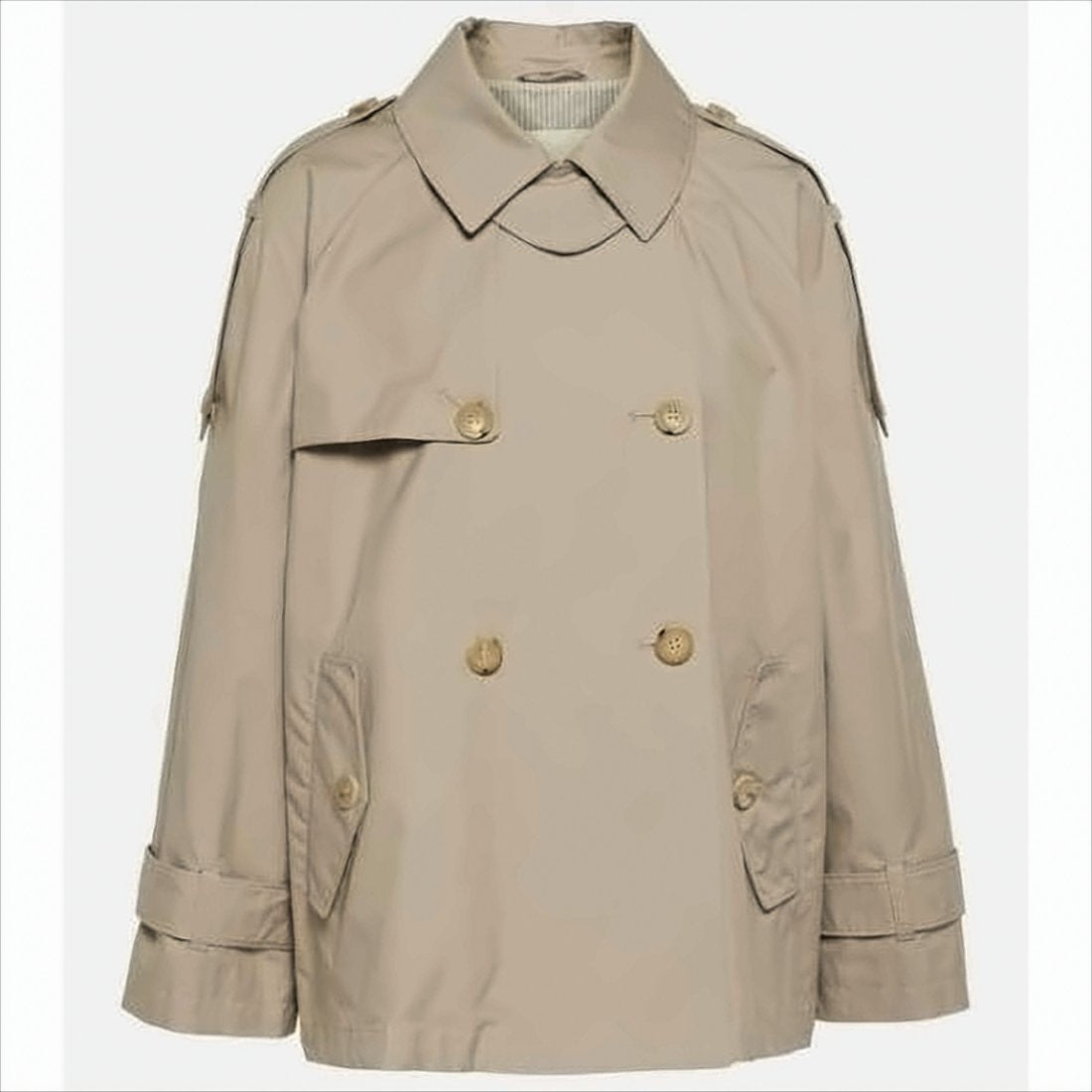 Double-Breasted Short Coat with Wide Collar