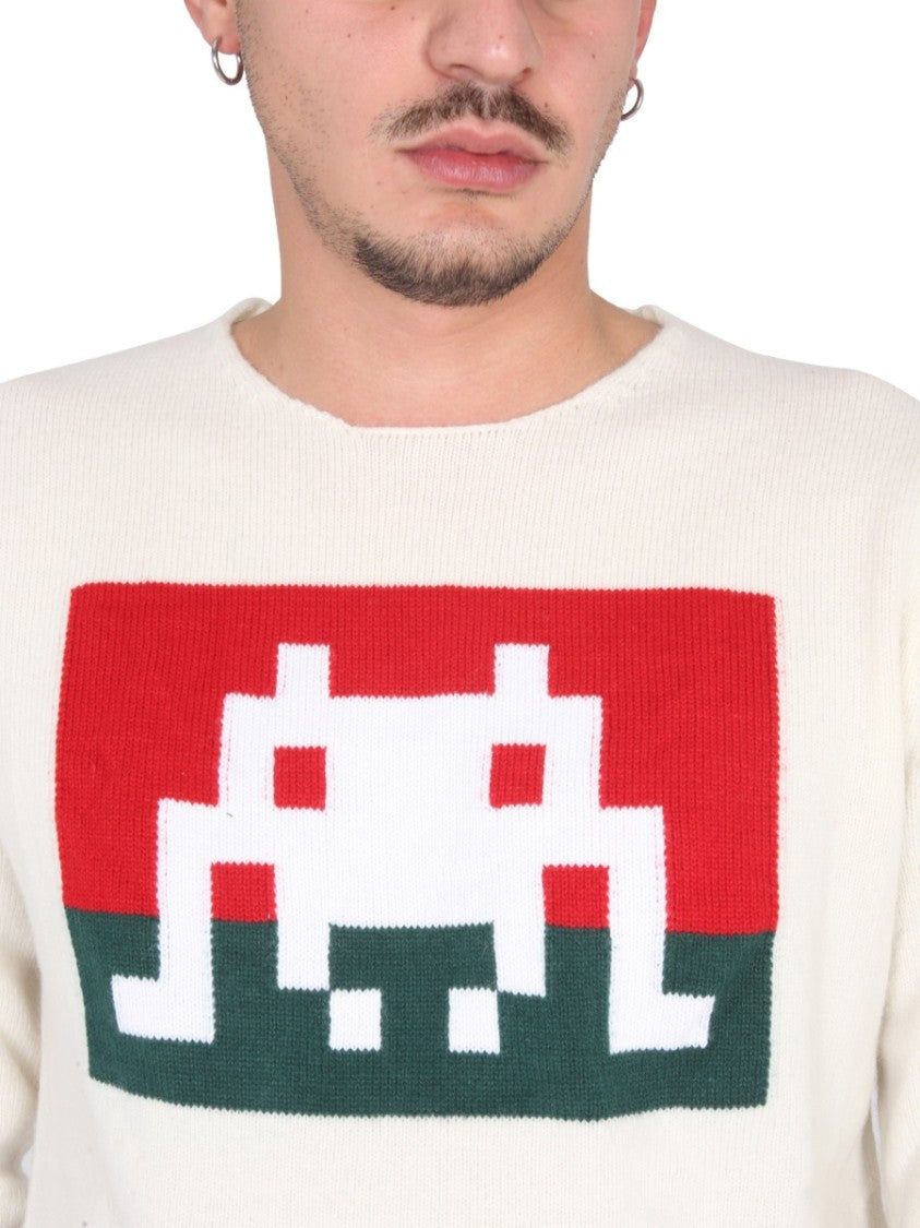 Pixelated Graphic Wool Jersey