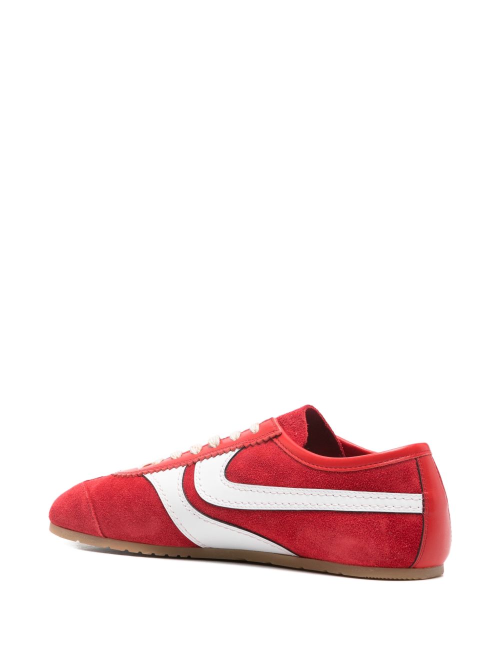 Low Profile Red Suede Sneakers