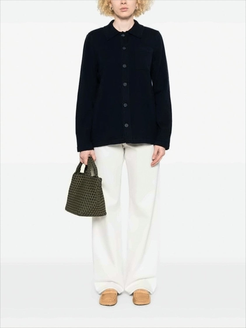 Classic Button-Up Cardigan with Pointed Collar