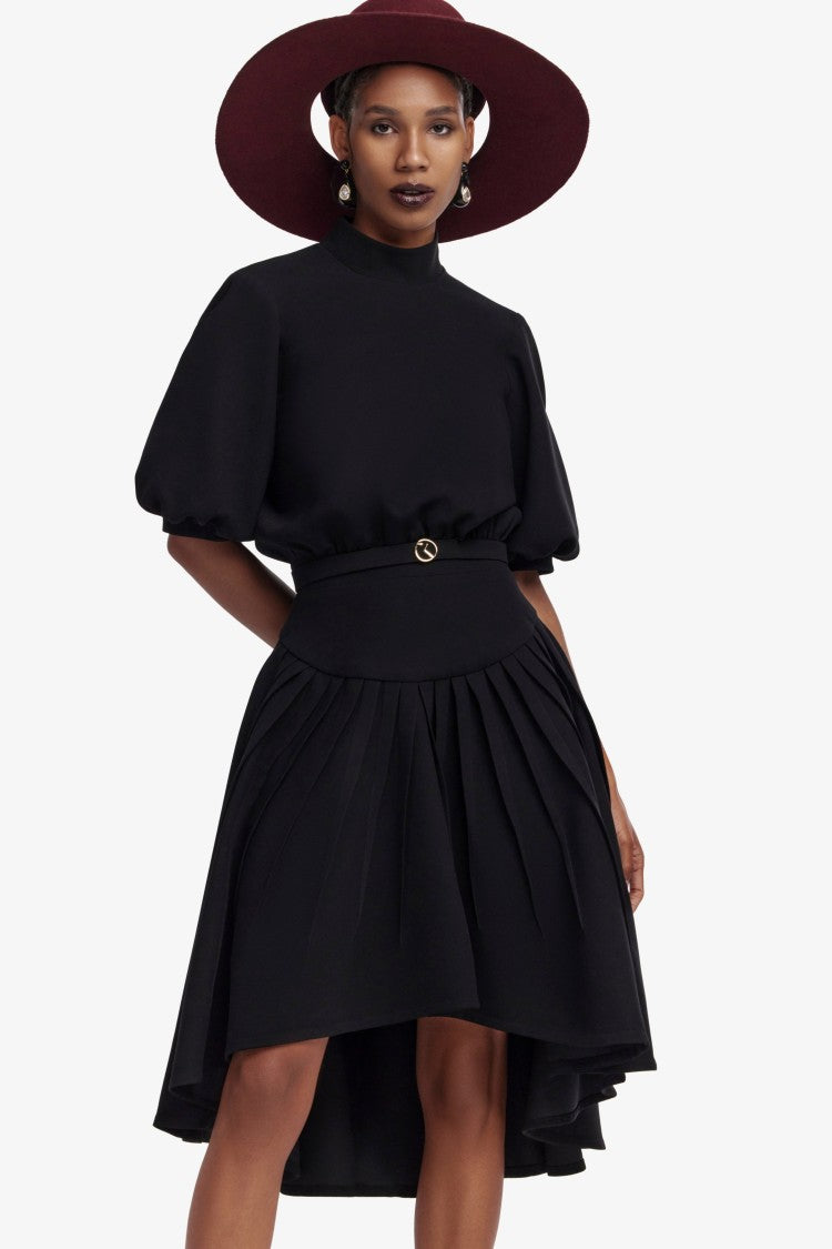 Jet Black Lace Mini Dress