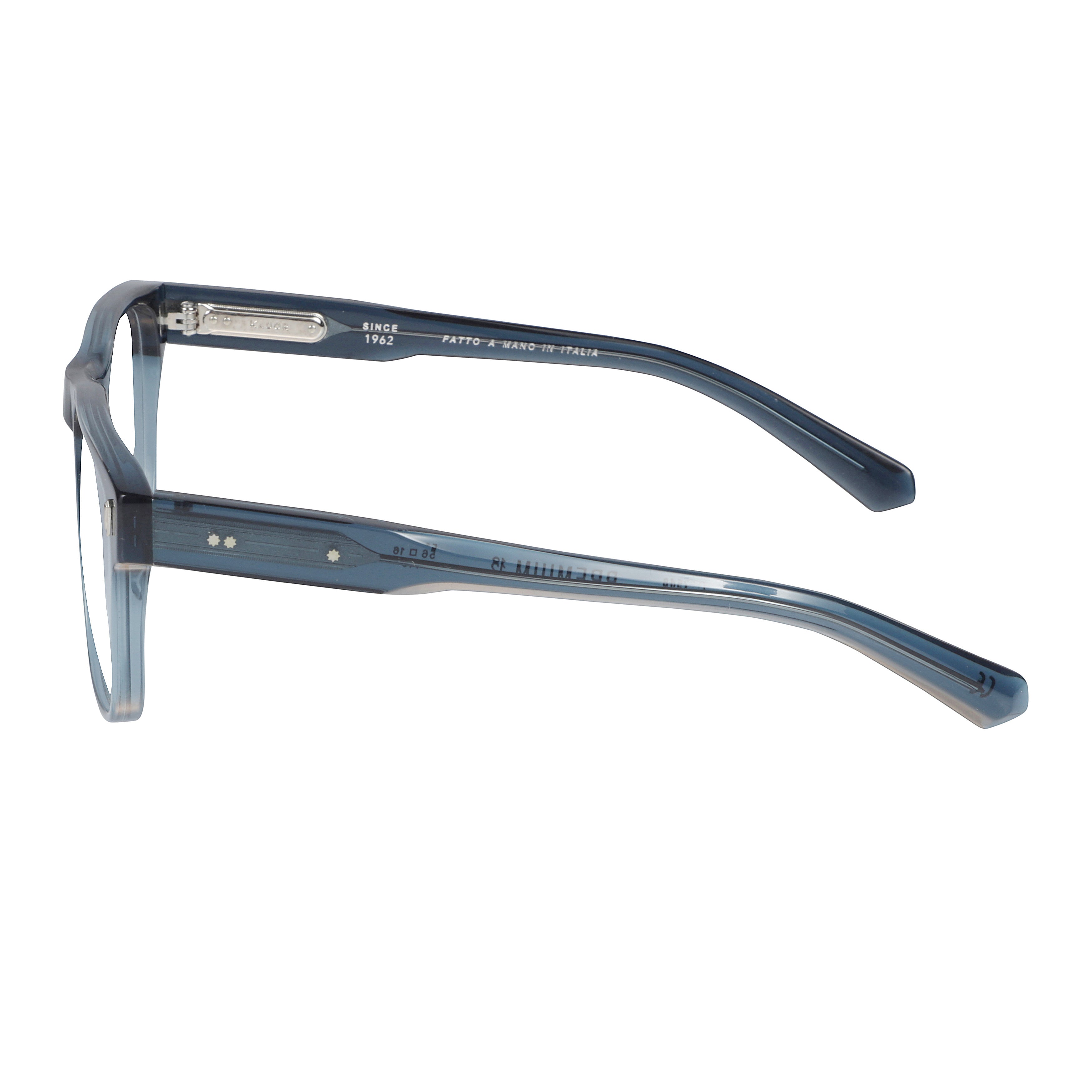 Premium 12 Translucent Blue Acetate Rectangular Eyeglasses