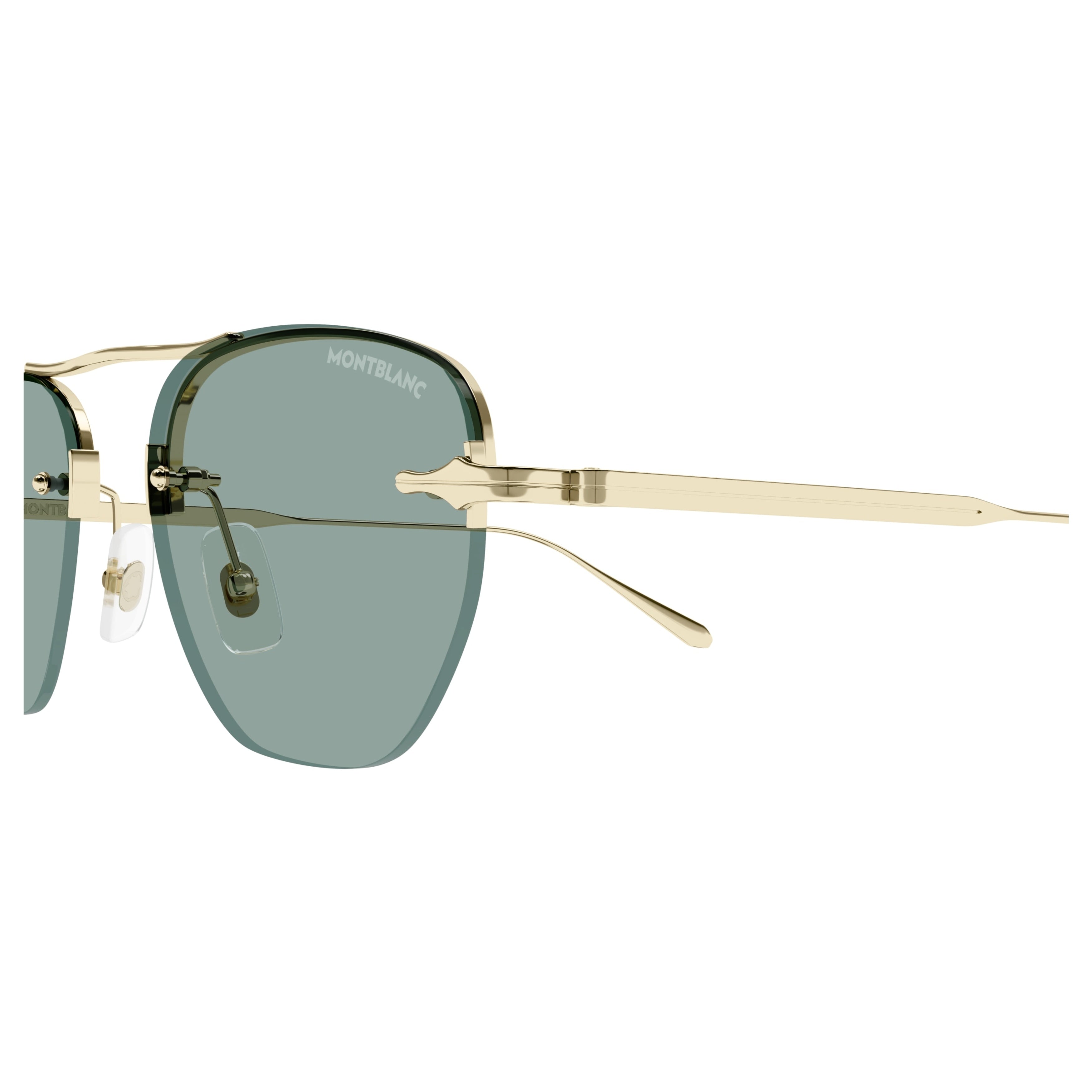 Mb0404s Gold-Finish Metal Sunglasses with Rimless Design