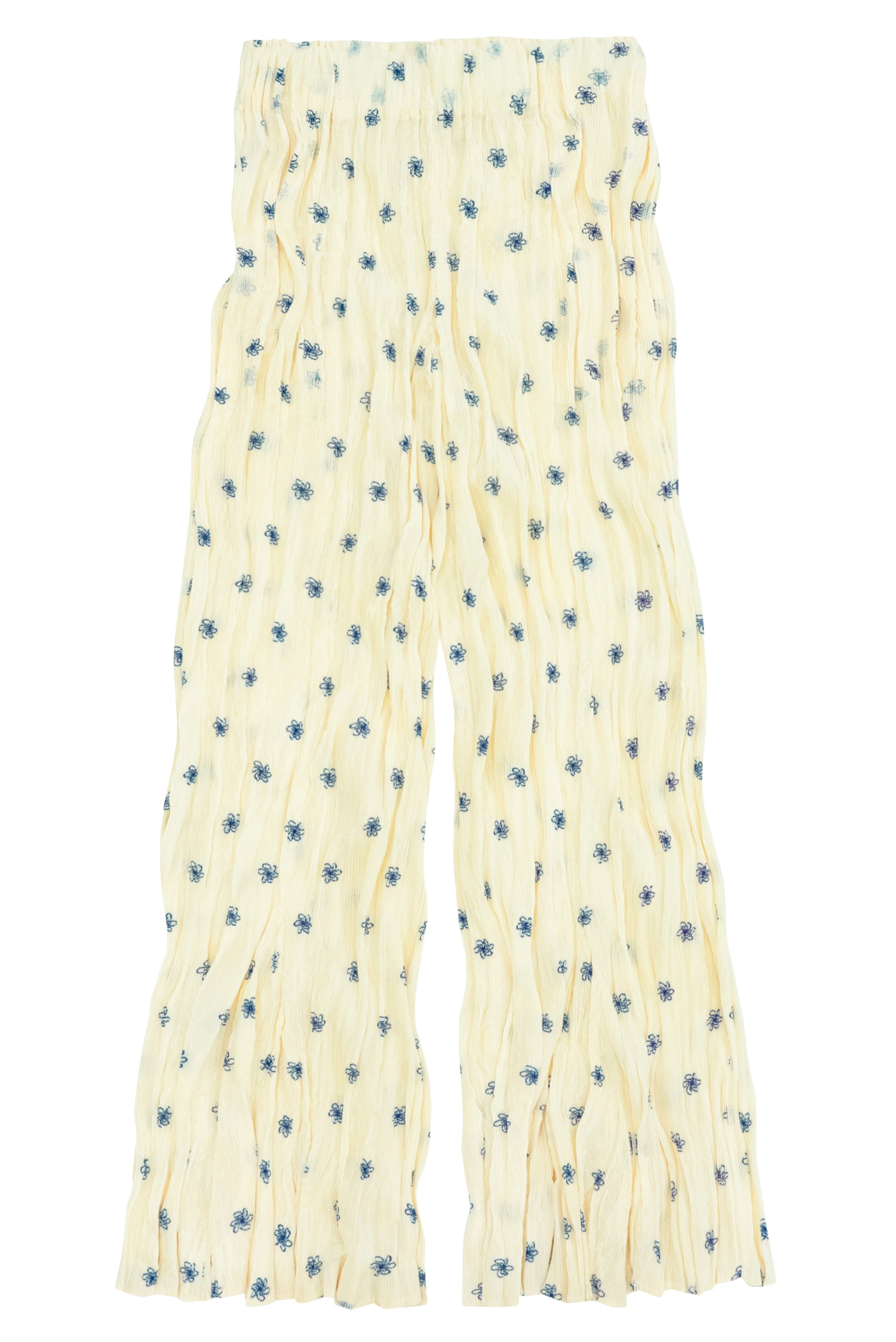 Pleated Pants With Floral Pattern