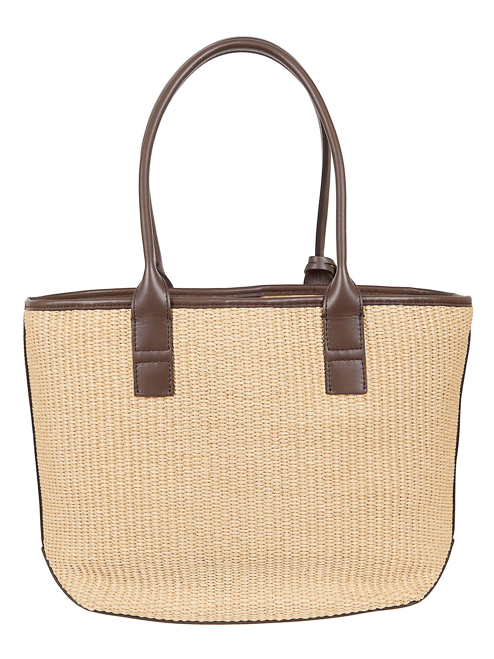 Spacious Shopper Bag with Calfskin Trim