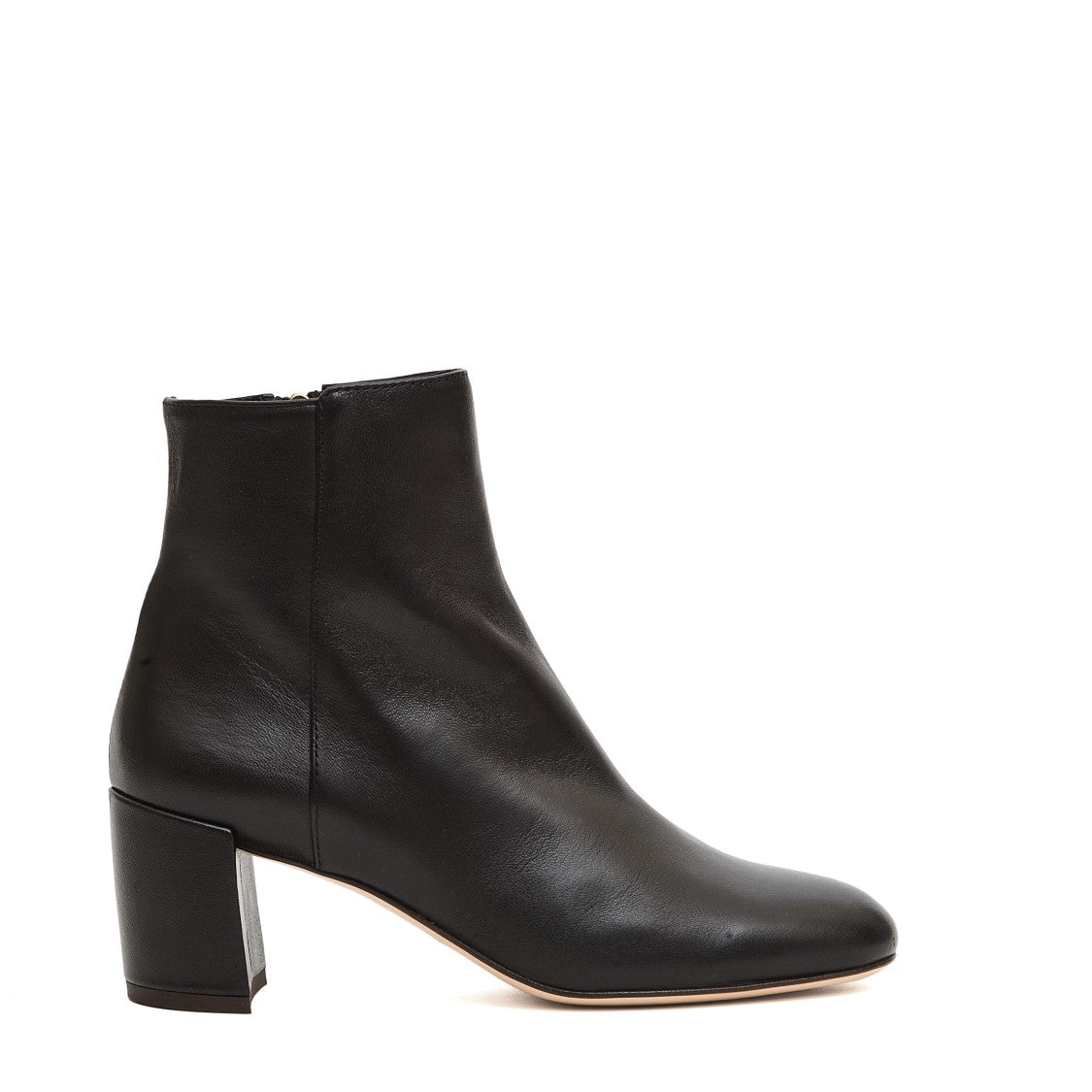 Chocolate Nappa Leather Ankle Boot With 5 Cm Block Heel