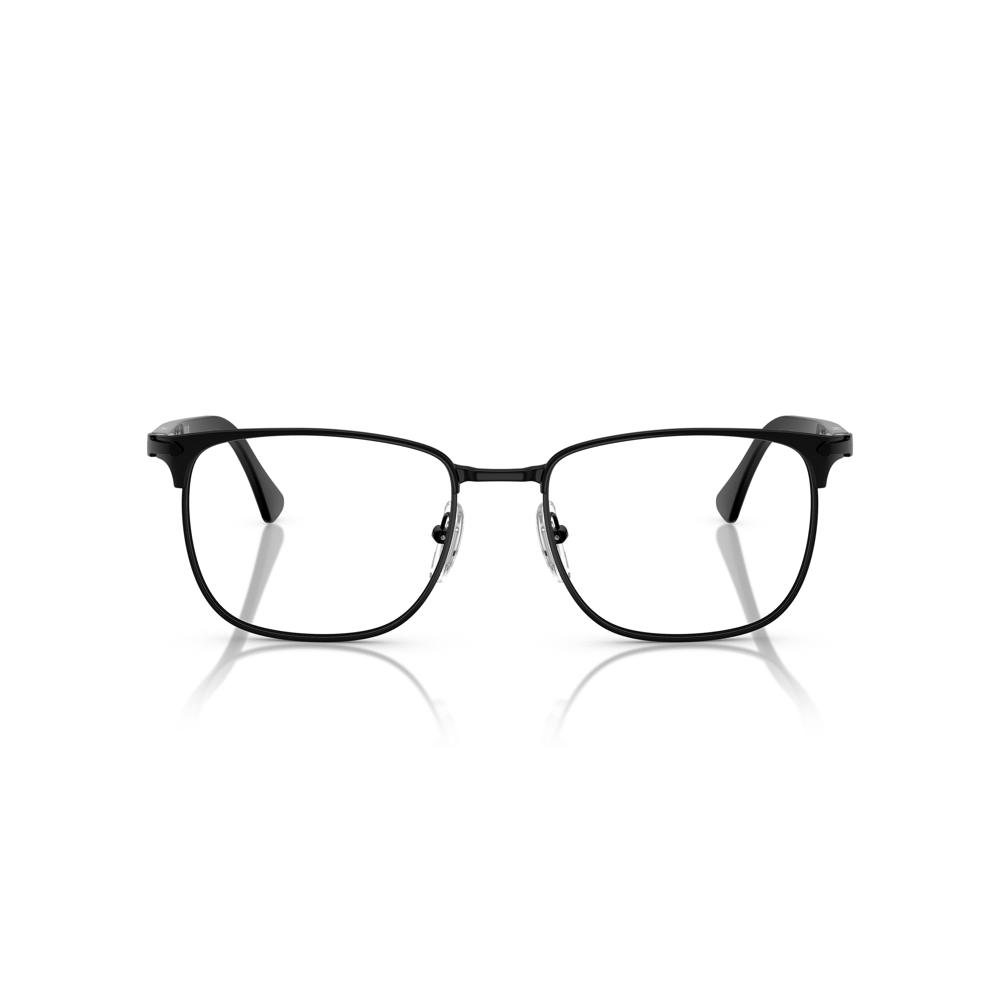 0po1021v Rectangular Metal Frame Eyeglasses with Subtle Silver Accents