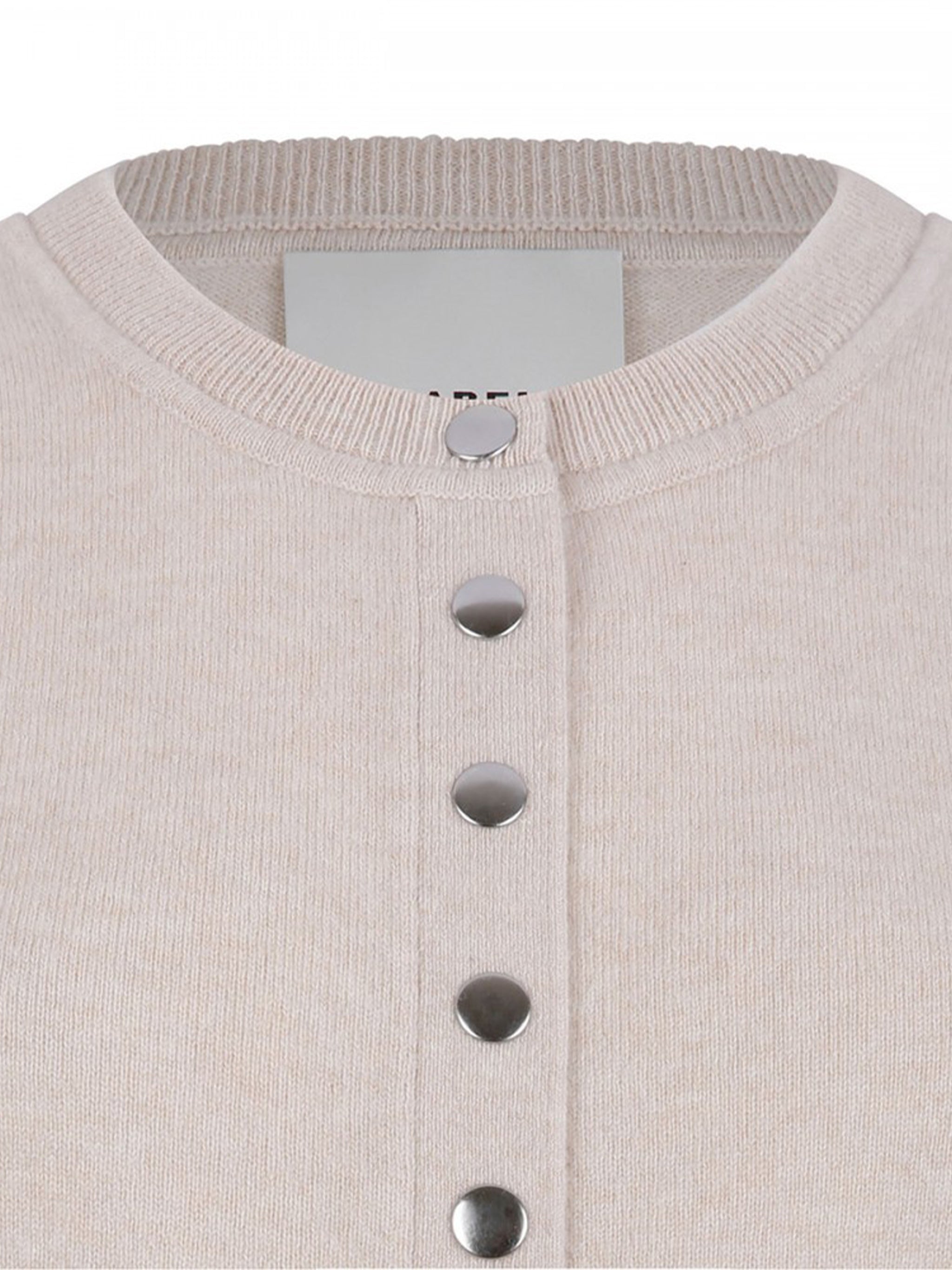 Cropped Cardigan with Button-Down Front and Ribbed Detailing