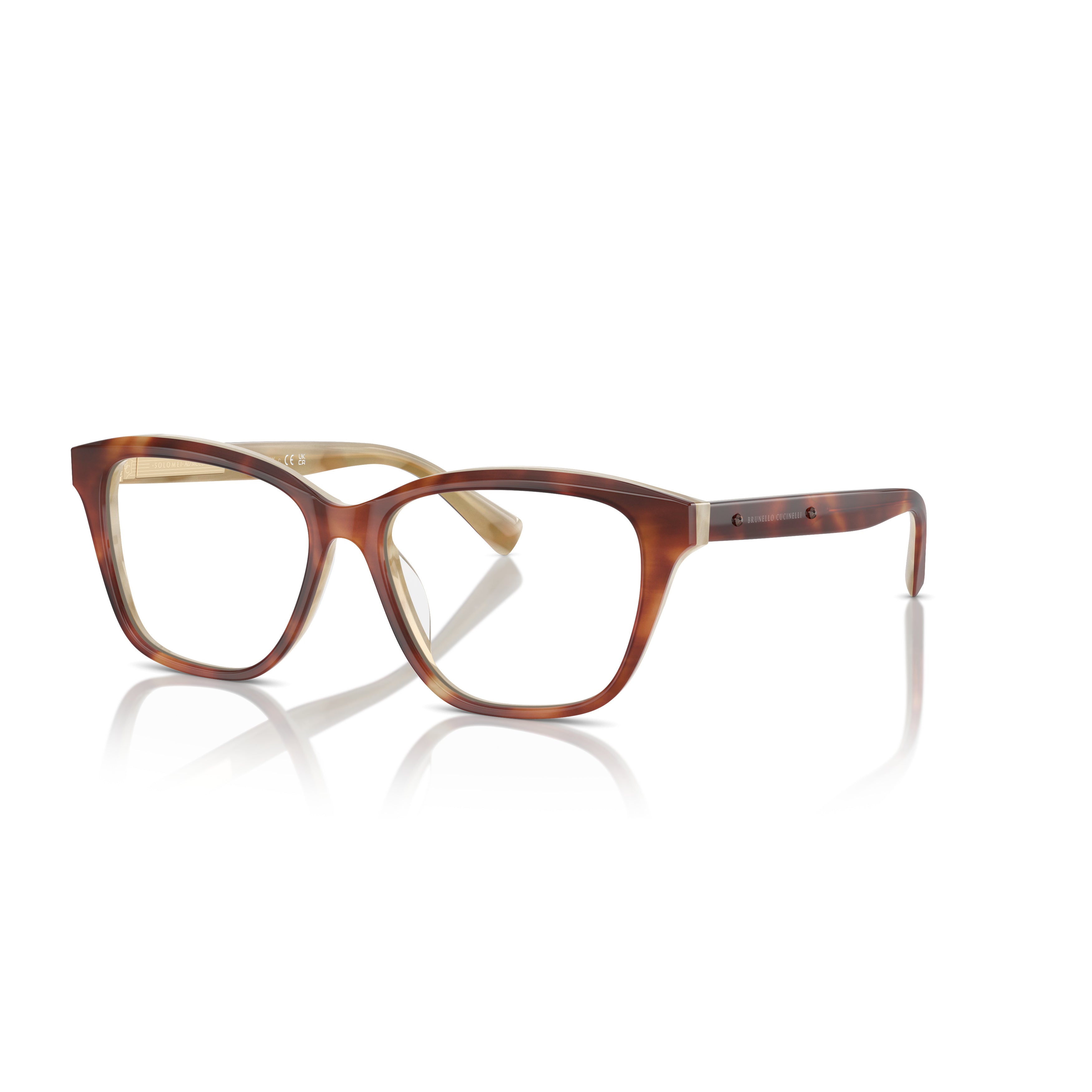 0bc3004 Translucent Beige Cat-Eye Sunglasses with Tortoiseshell Arms