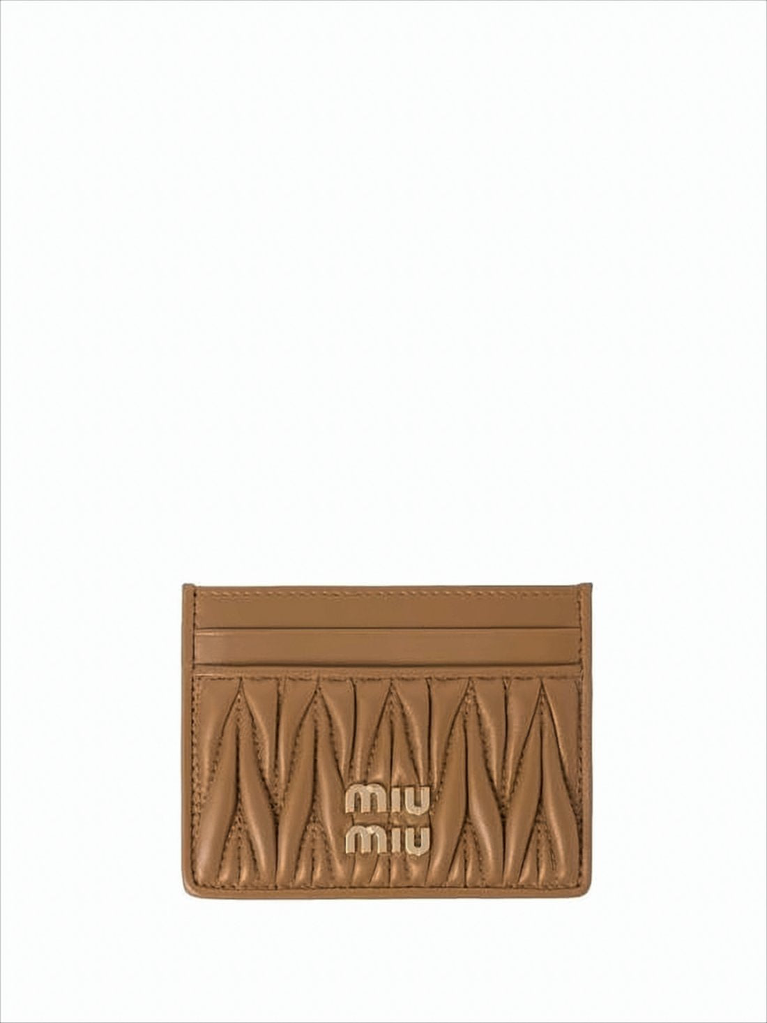 Quilted Nappa Leather Cardholder with Chevron Design