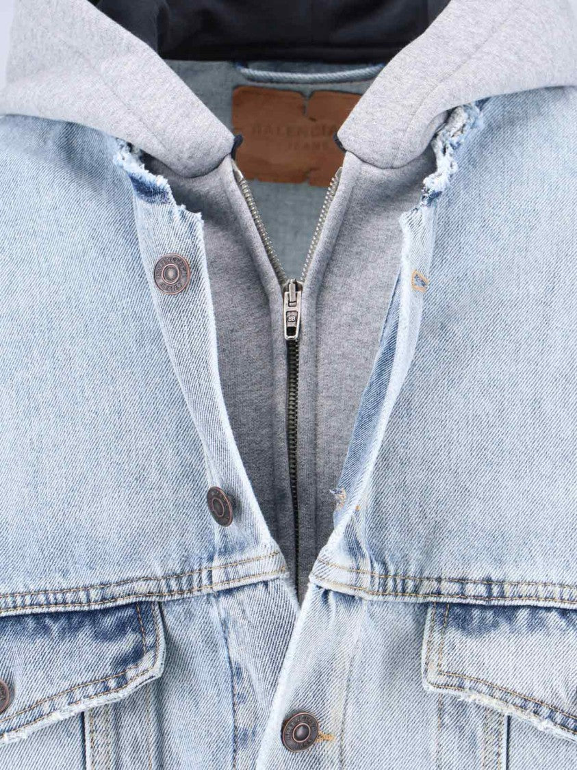 Denim Hoodie Jacket – Blue/Grey