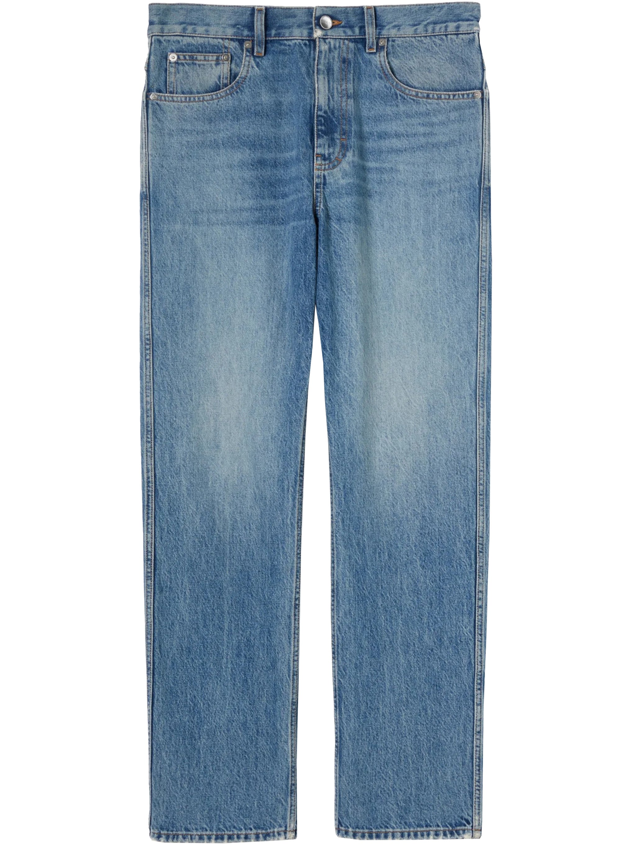 Blue Washed Tapered-Fit Cigarette Jeans
