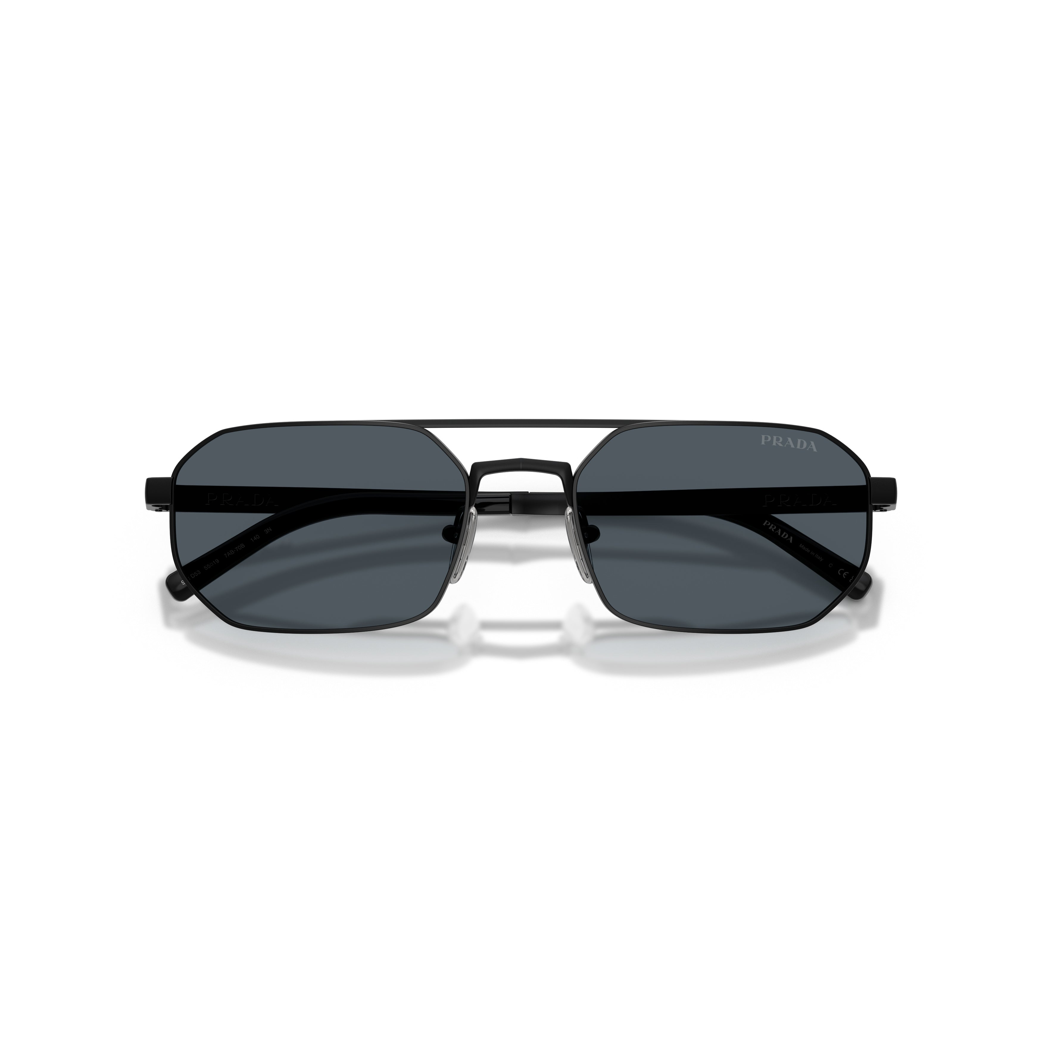 Geometric Black Metal Frame Sunglasses