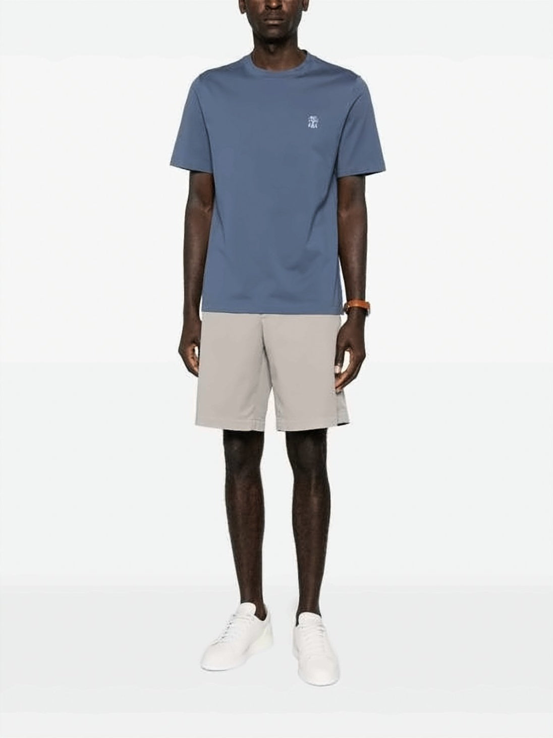 Crew Neck T-Shirt with Embroidered Logo