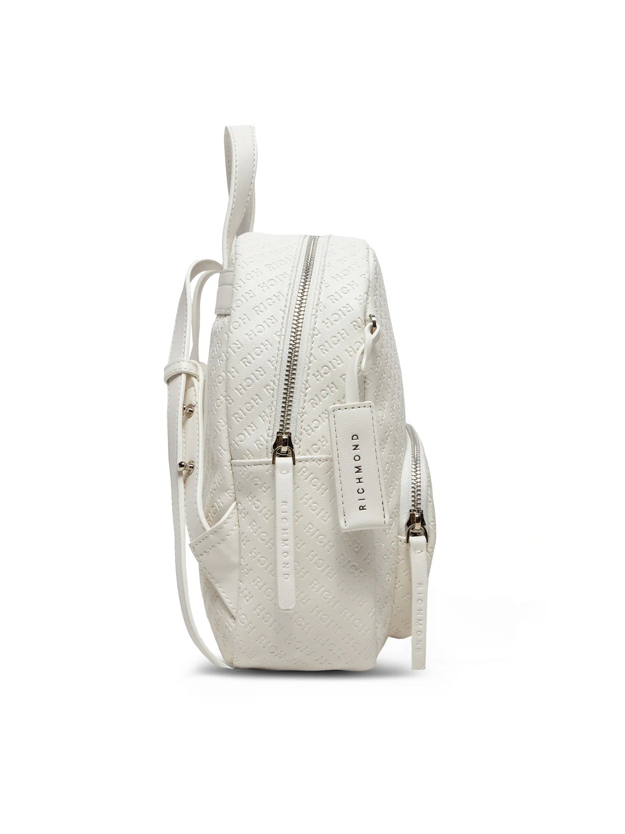 Textured Monochromatic Backpack with Embossed Pattern