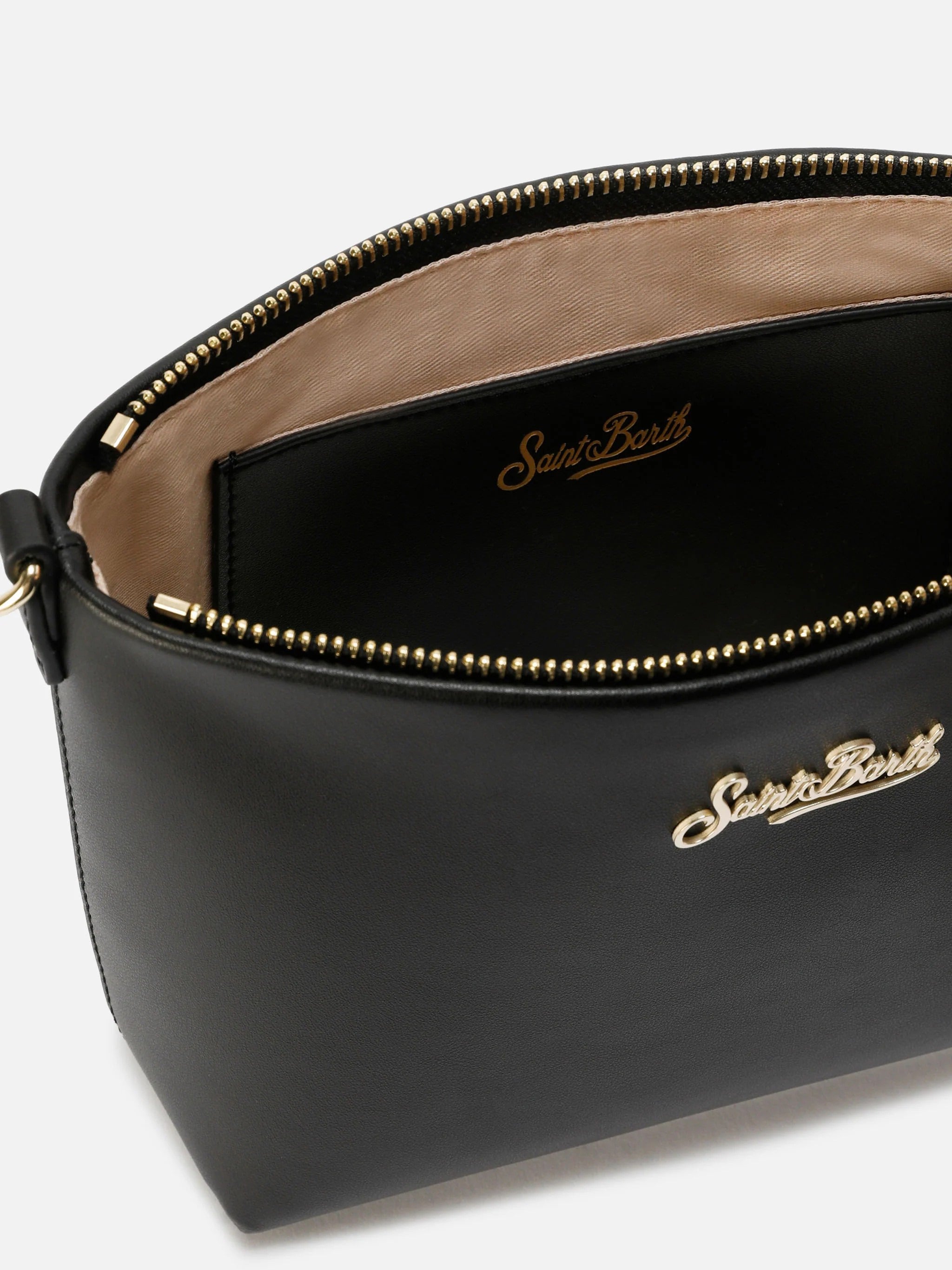 Minimalist Black Handbag with Gold-tone Hardware