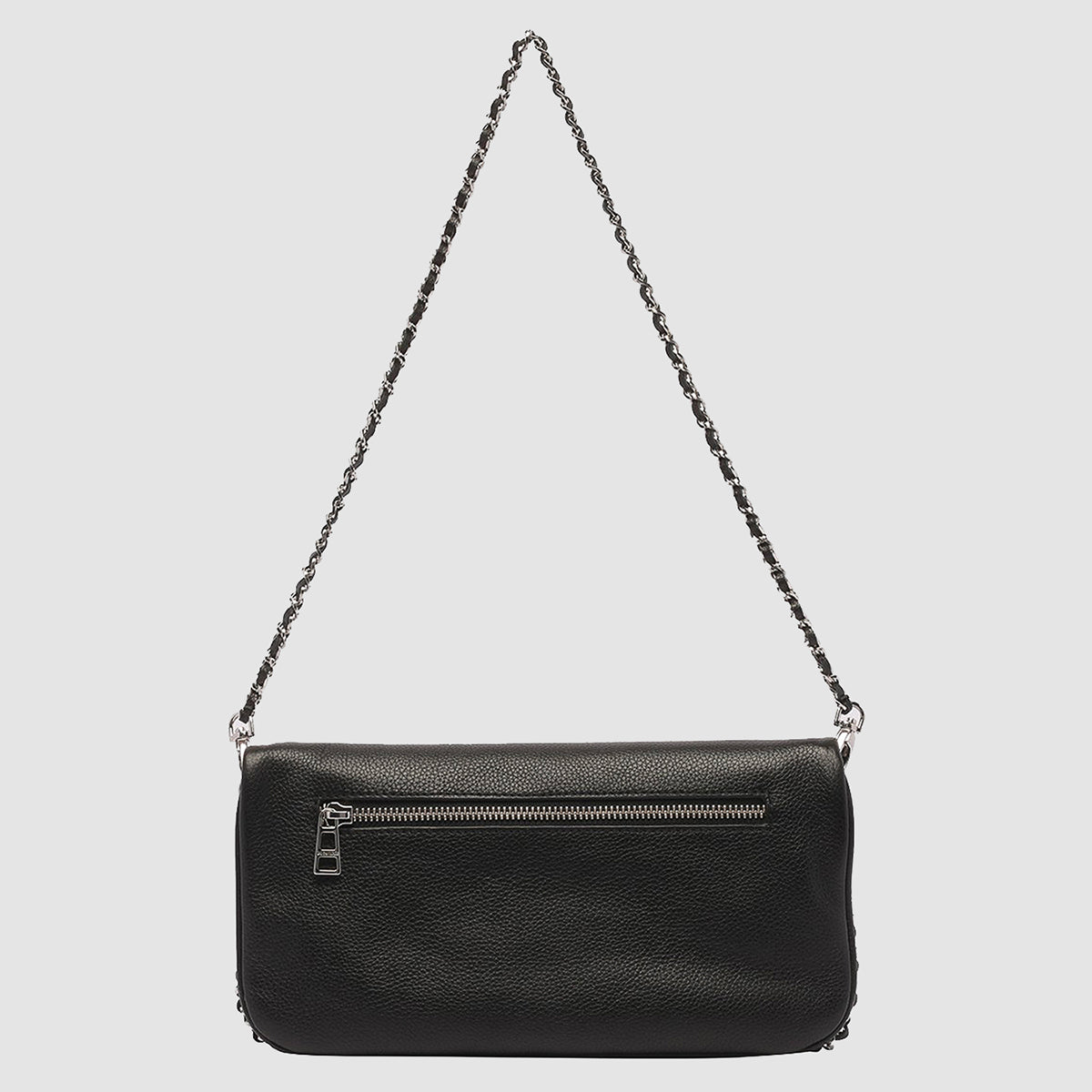 Black Leather Rock Shoulder Bag