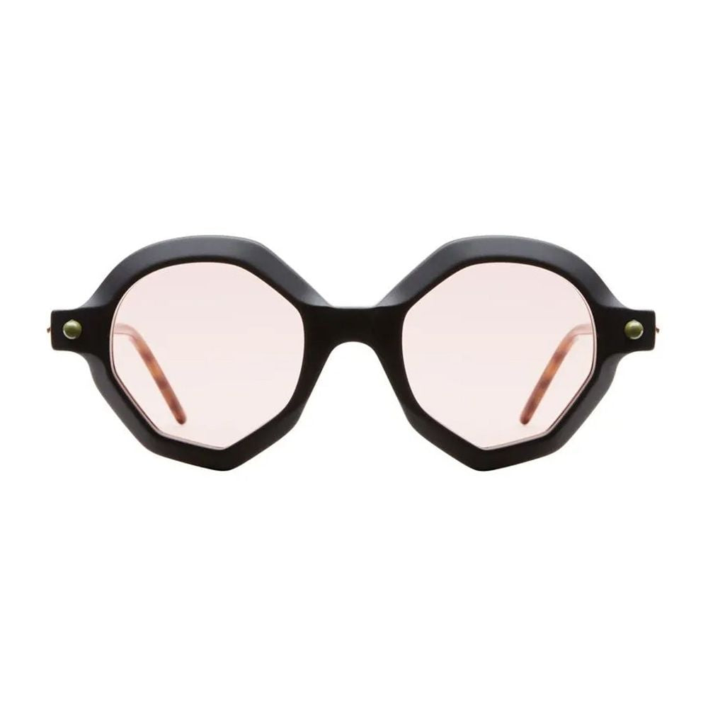 Mask P18 Matte Black Round Faceted Sunglasses