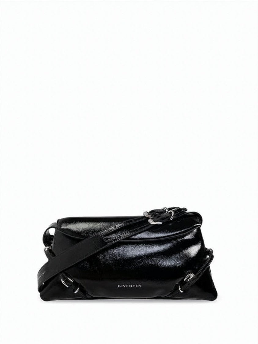 Calf Leather Shoulder Bag with Silver Hardware