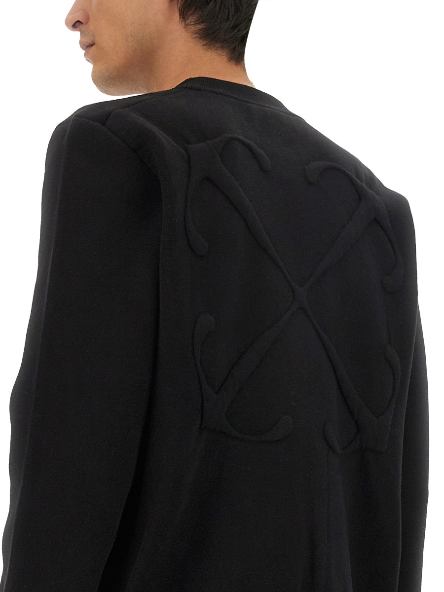 Regular Fit Cotton Sweatshirt with Embossed Logo