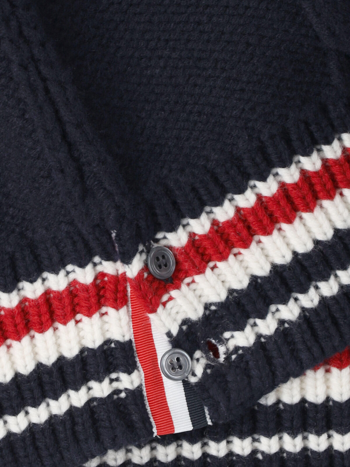 Blue Cable Knit Virgin Wool Sweater