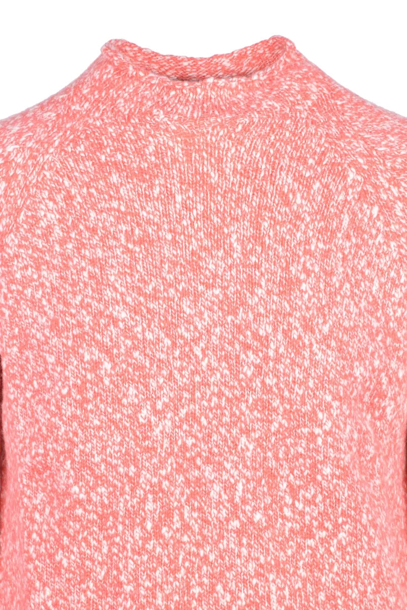 Volcano Neck Sweater - White/Red