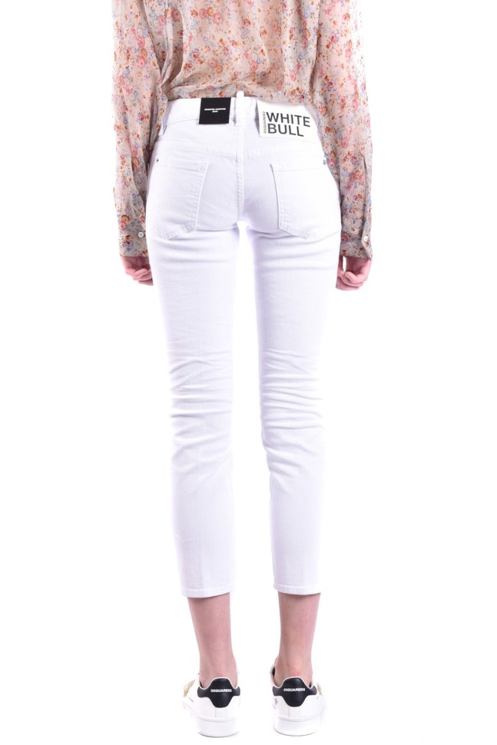Slim-Fit Cropped White Jeans