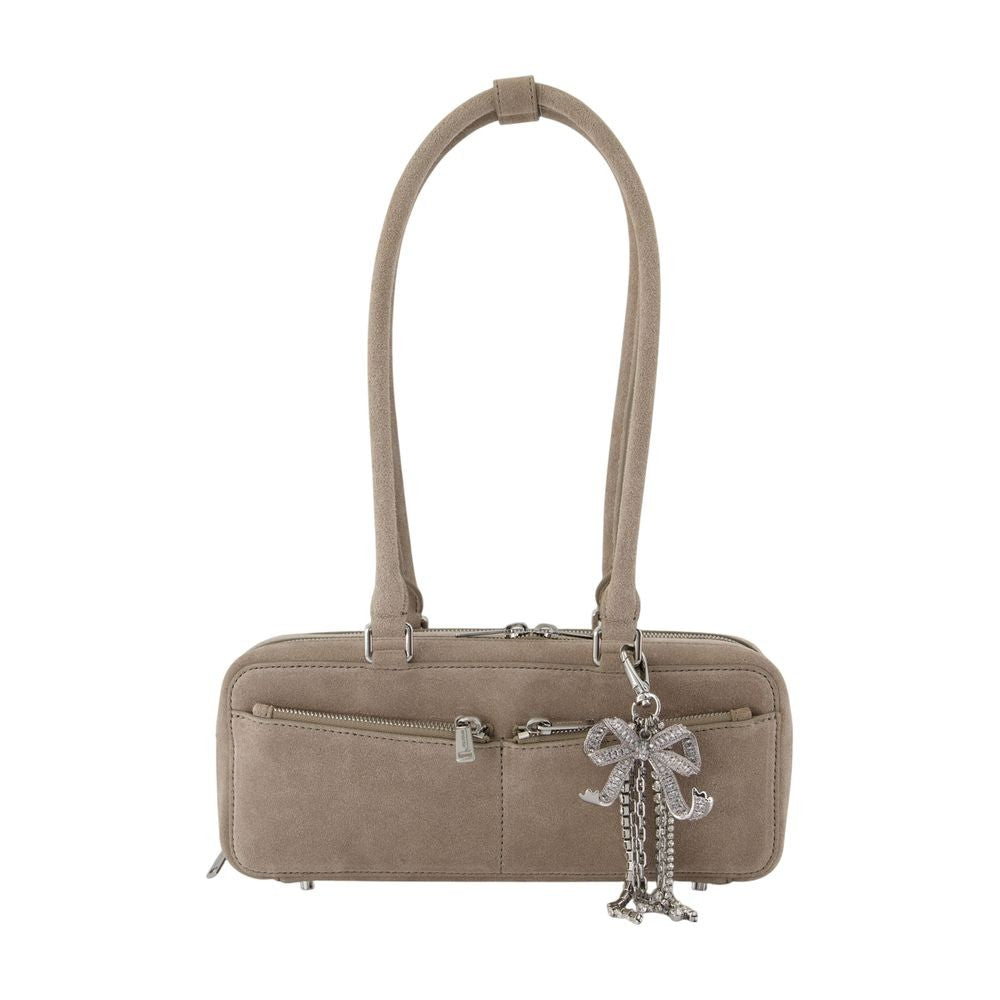 Baguette With Charm Shoulder Bag - Leather - Grey