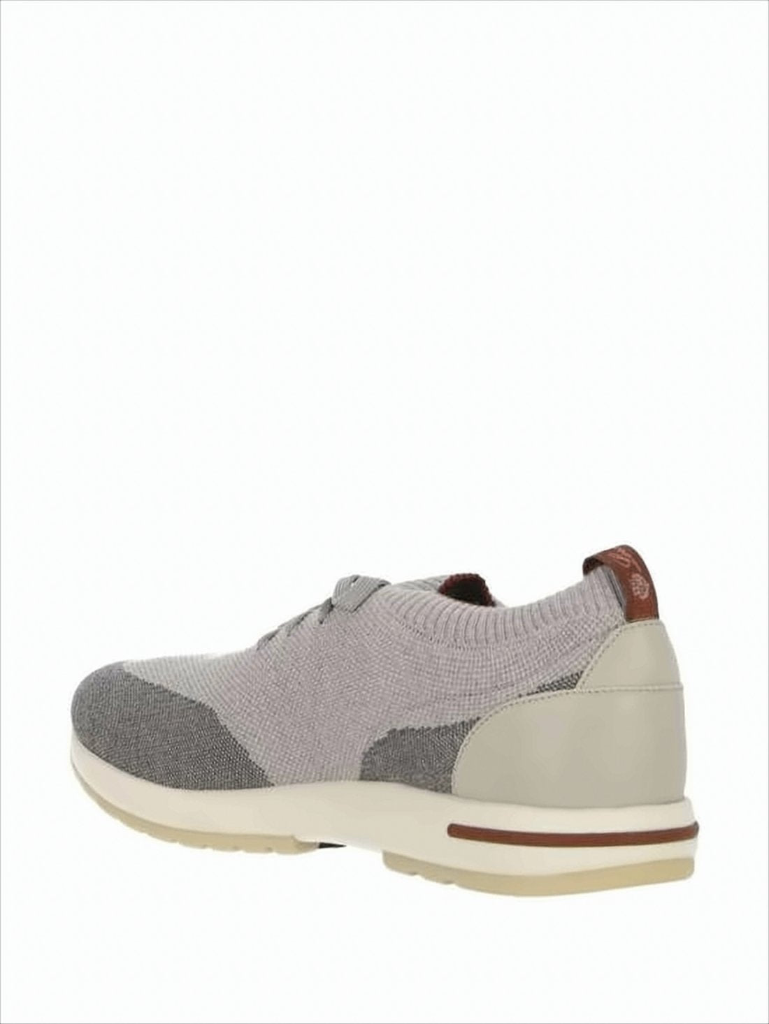 Knitted Low-Profile Sneakers with Leather Detail