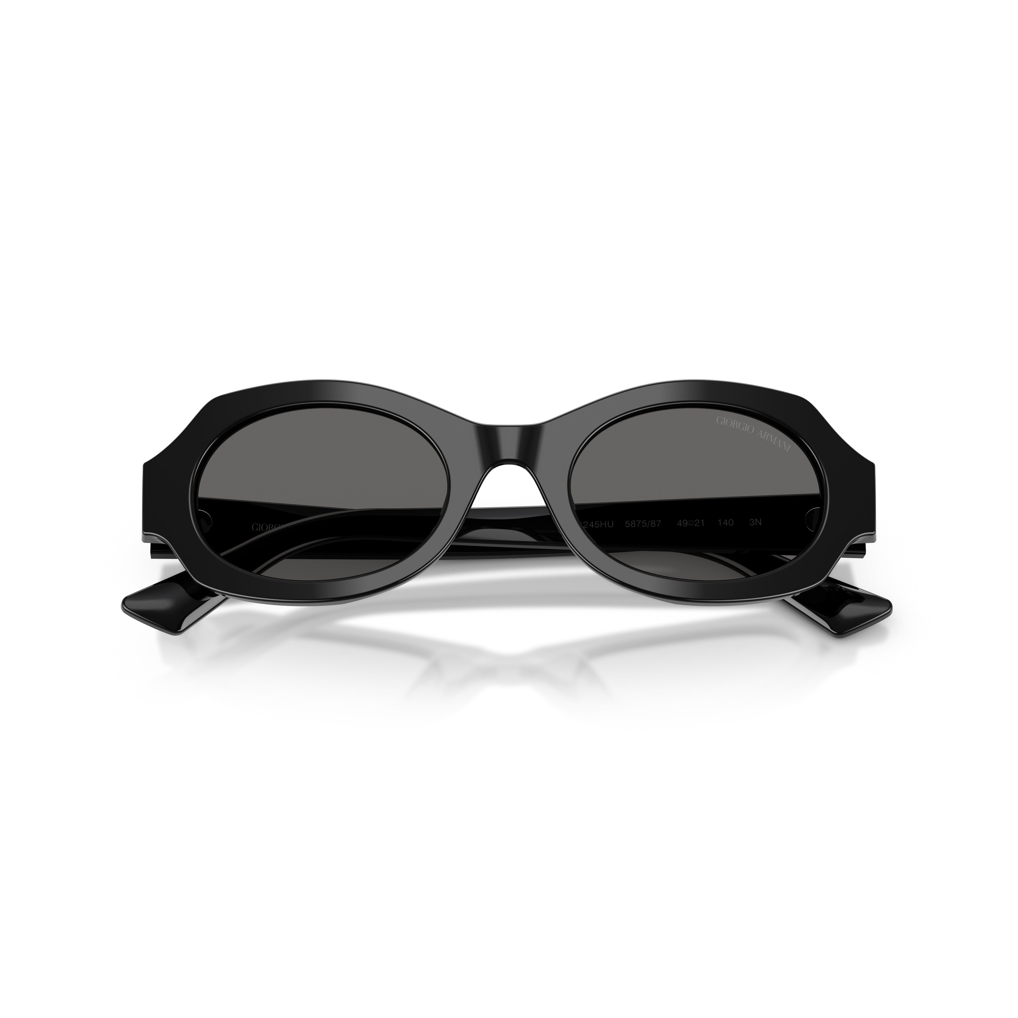 0ar8245hu Oval Black Acetate Sunglasses with Dark-Tinted Lenses
