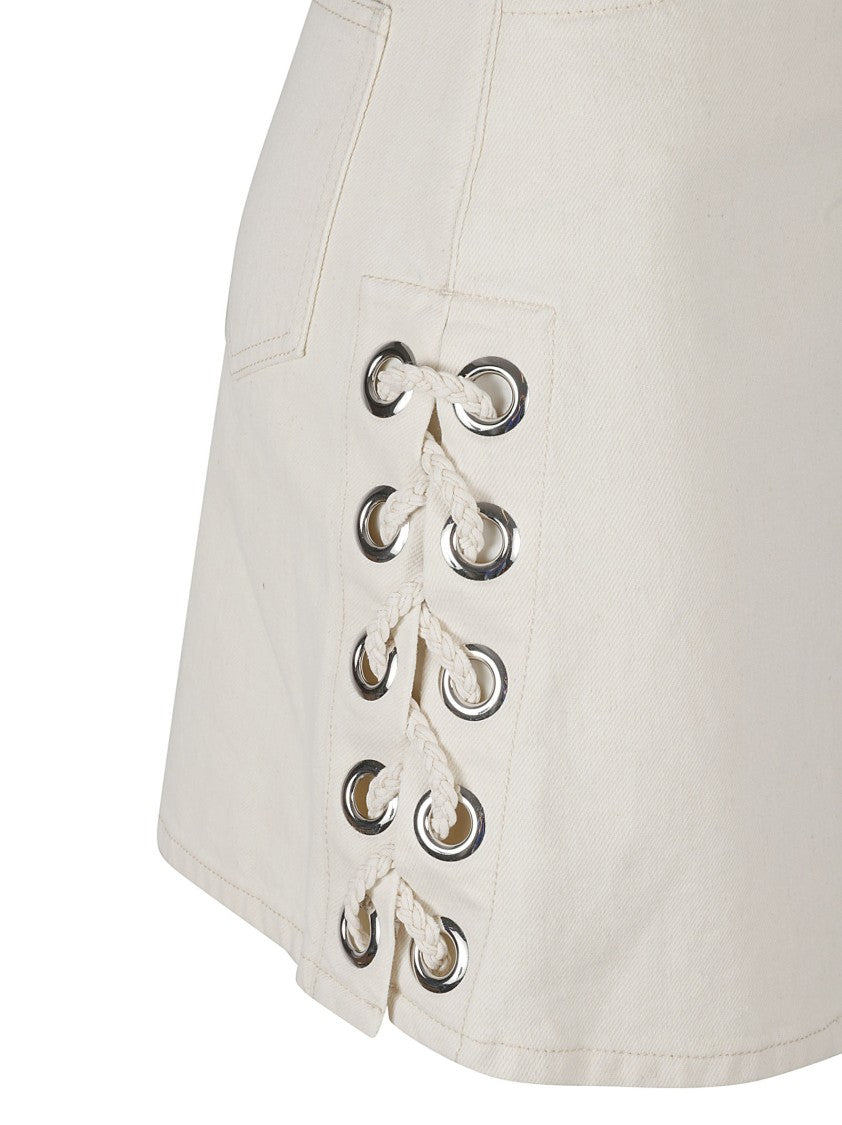 Fitted High-Waist Skirt With Lace-Up Details
