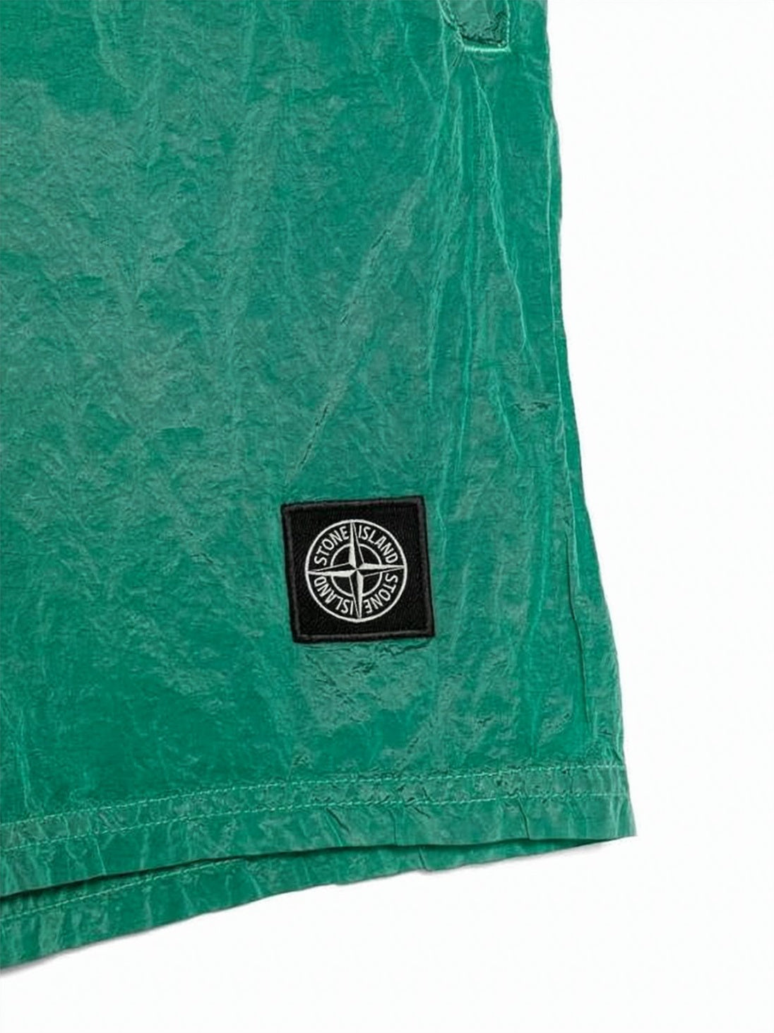 Green Polyamide Shorts with Elasticated Waistband