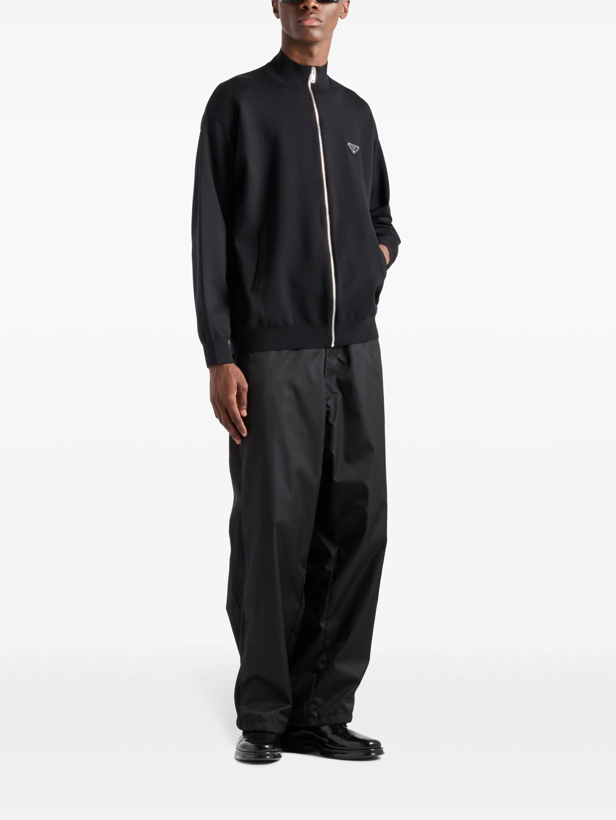 Black Cardigan Overfit Virgin Wool Cardigan