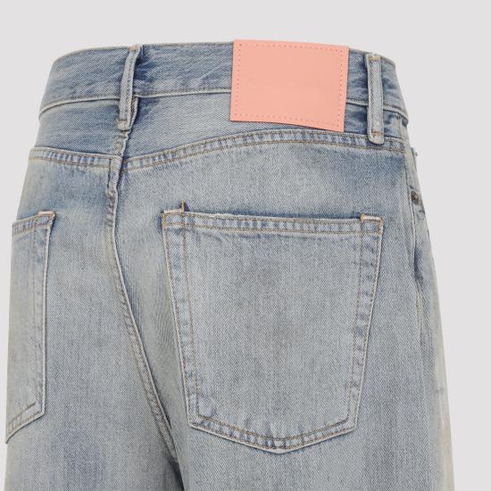 Wide-Leg Denim Pants with High Waist