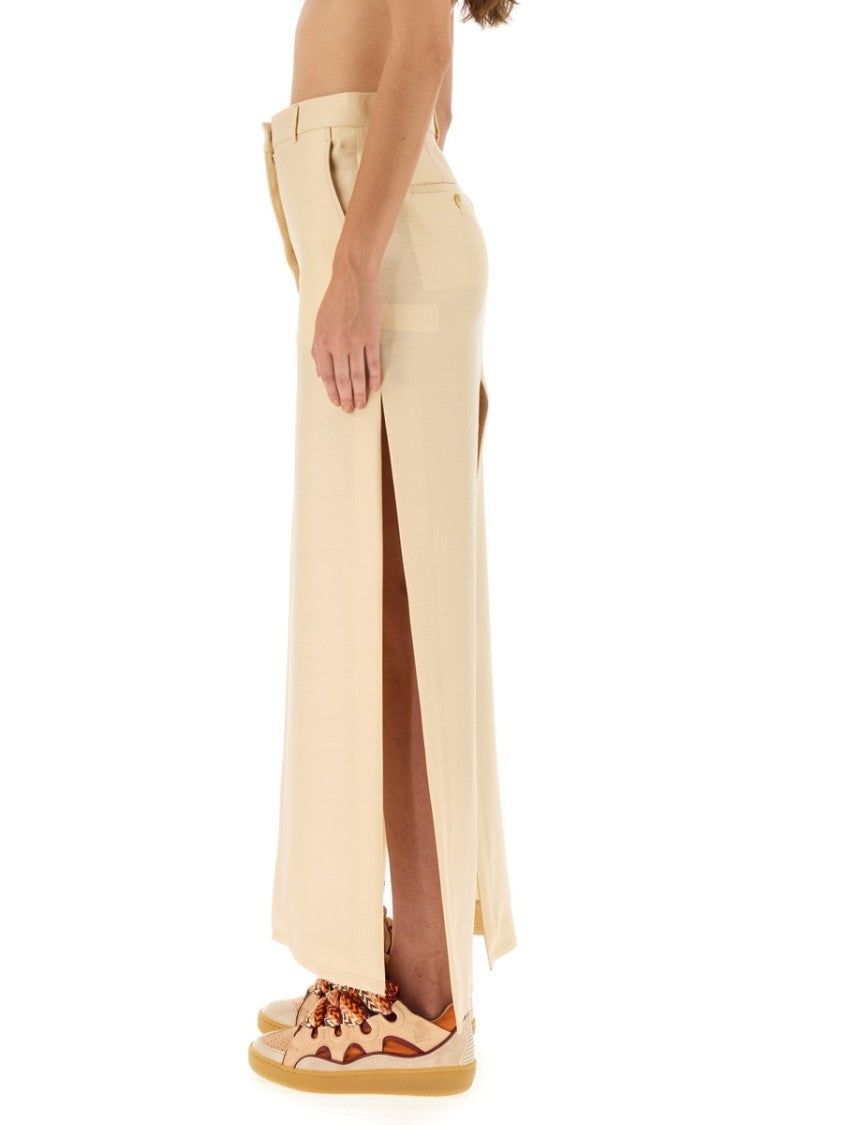 Floor-Length Tailored Skirt With Concealed Closure