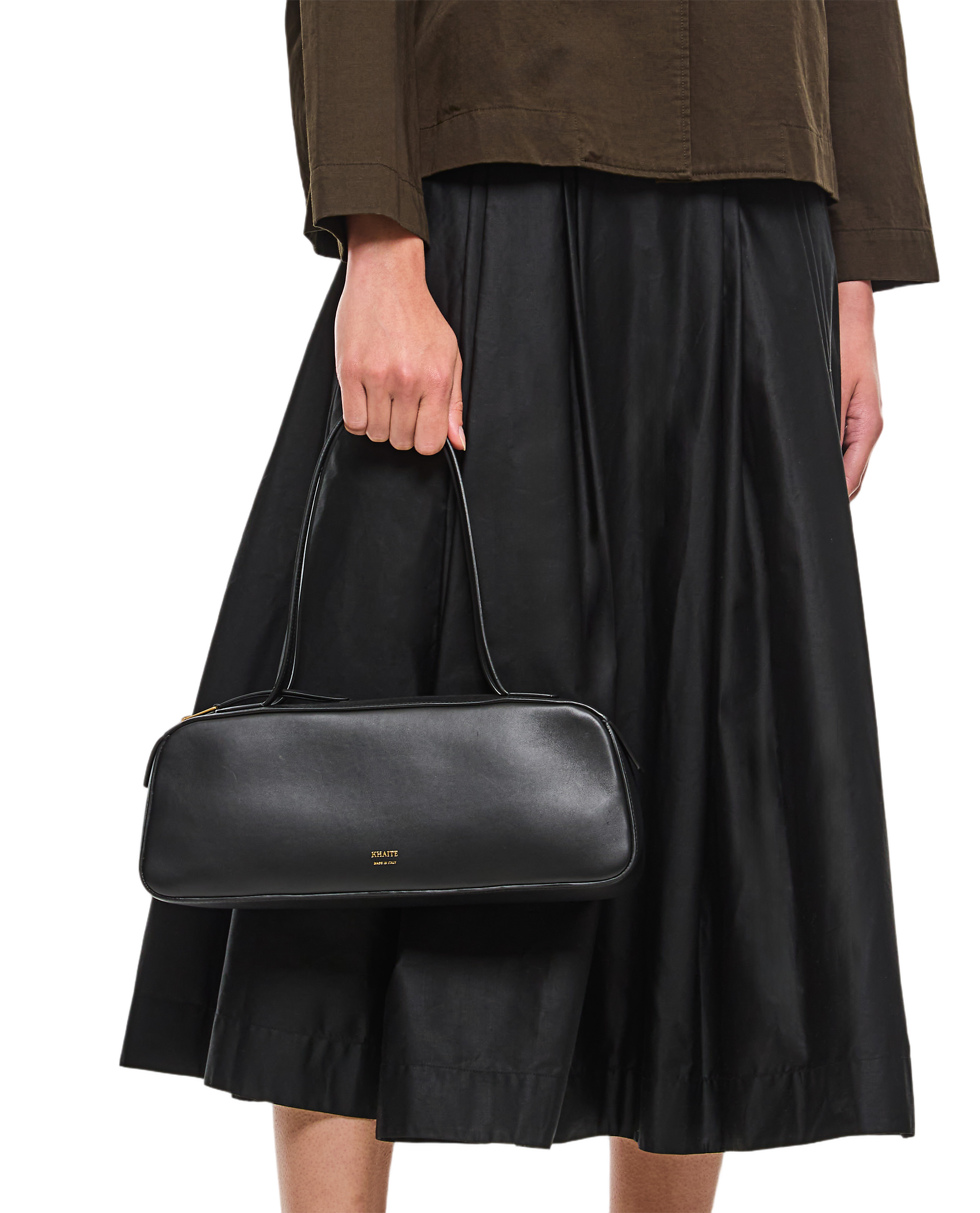 Refined Elongated Shoulder Bag With Double Straps