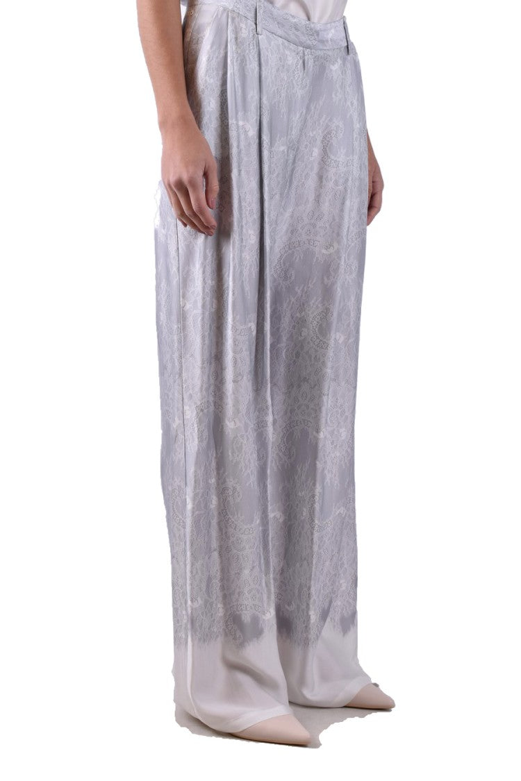 Wide-Leg Trousers With Intricate Lace Detailing And Comfortable Fit