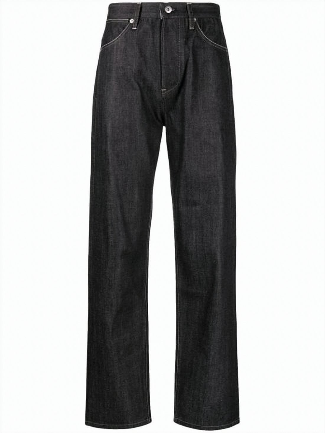 Dark Indigo Straight-Leg Denim Pants