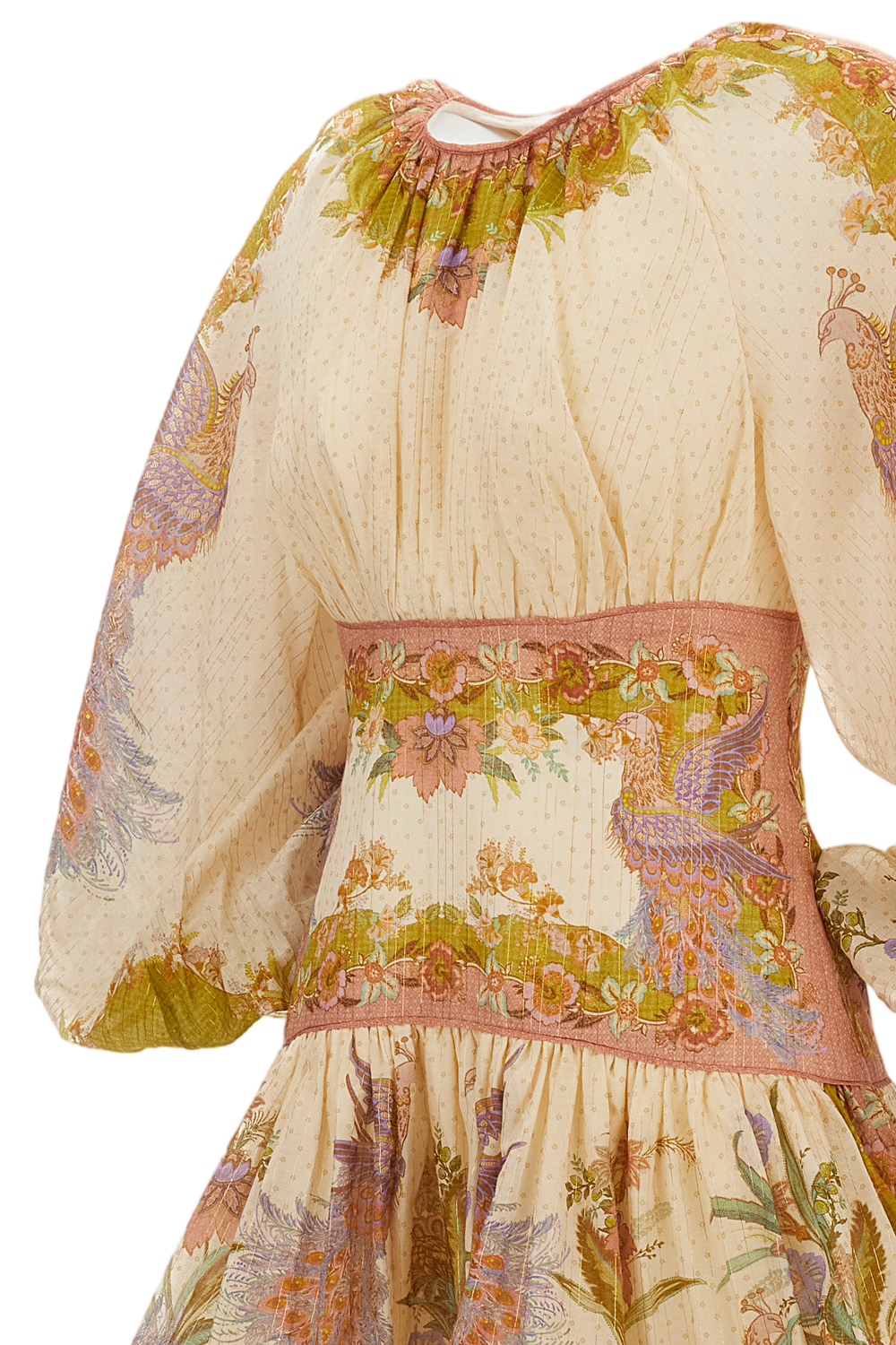 Beige Indra Cotton Silk Dress