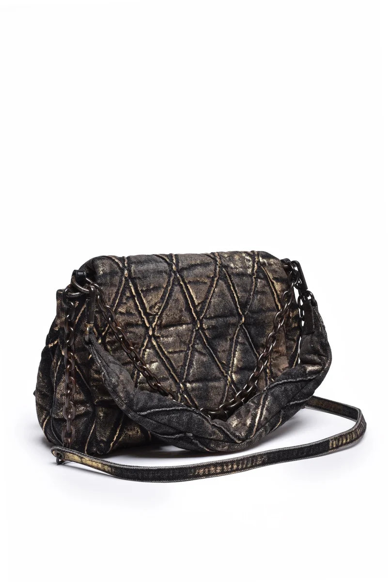 Women's Shoulder Bag - Black/Gold