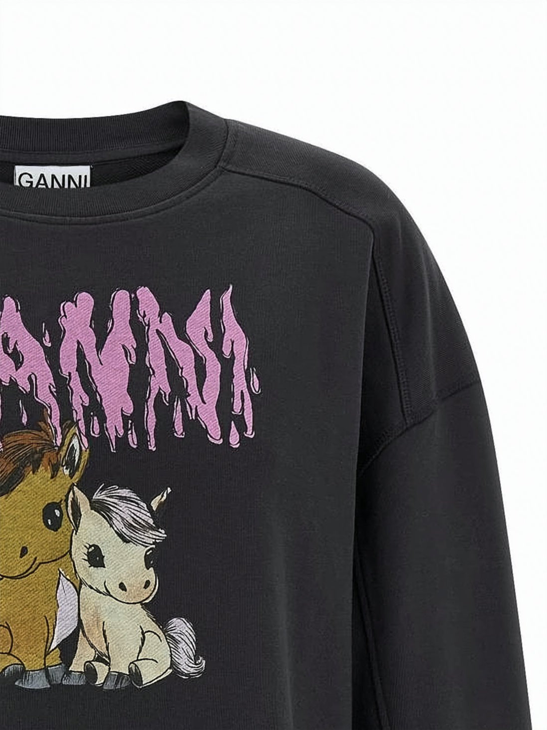 Relaxed Fit Long-Sleeve Cotton Top with Playful Graphic