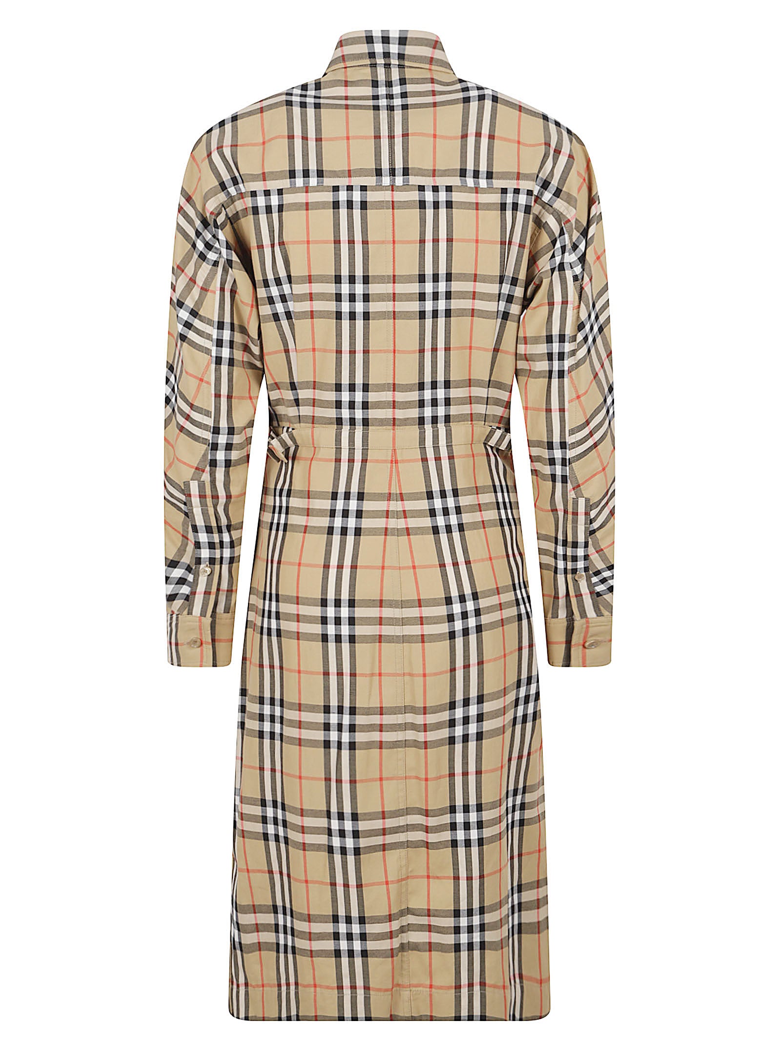 Beige Check Dress