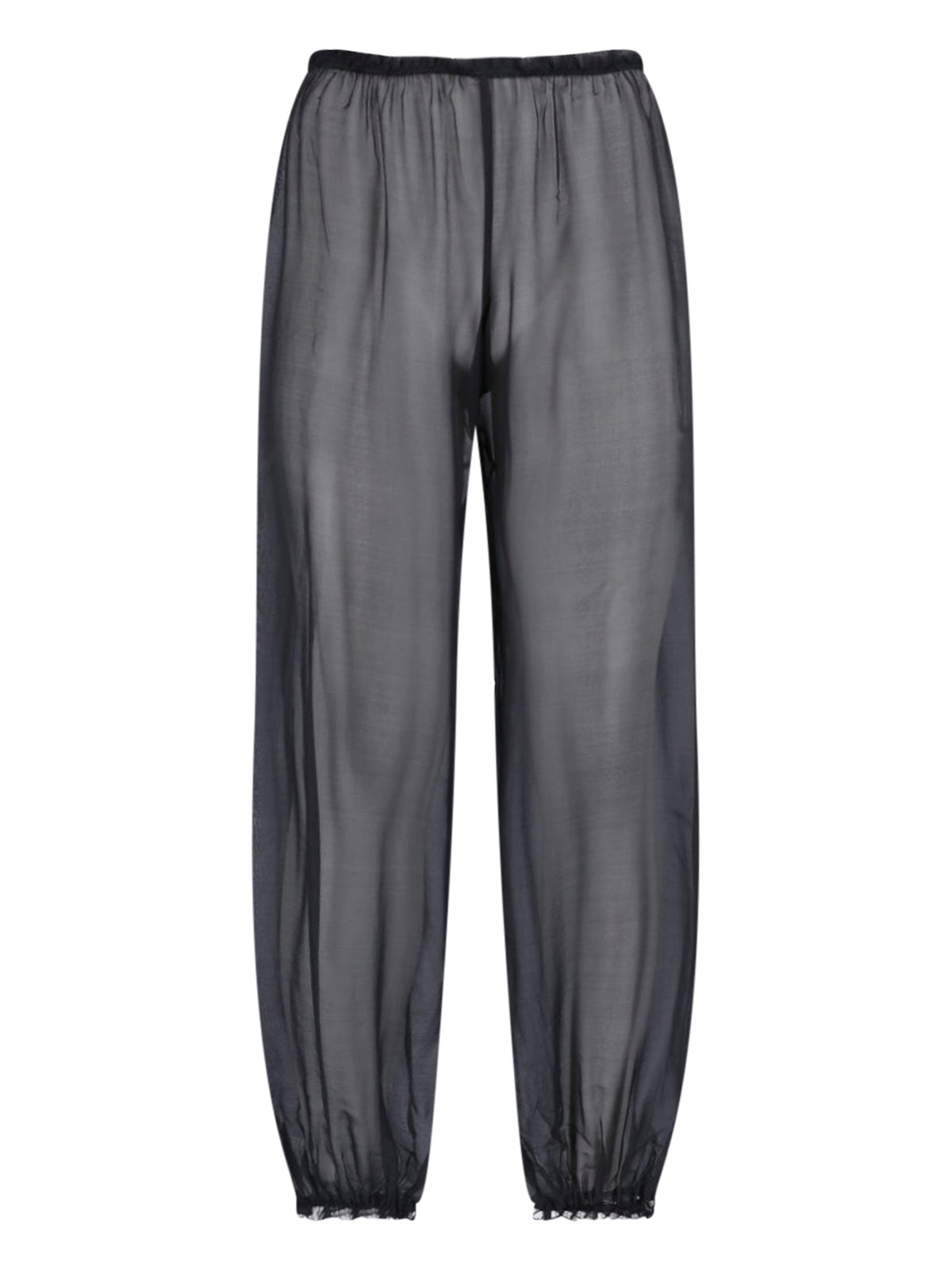 Black Sheer Silk Weza Trousers