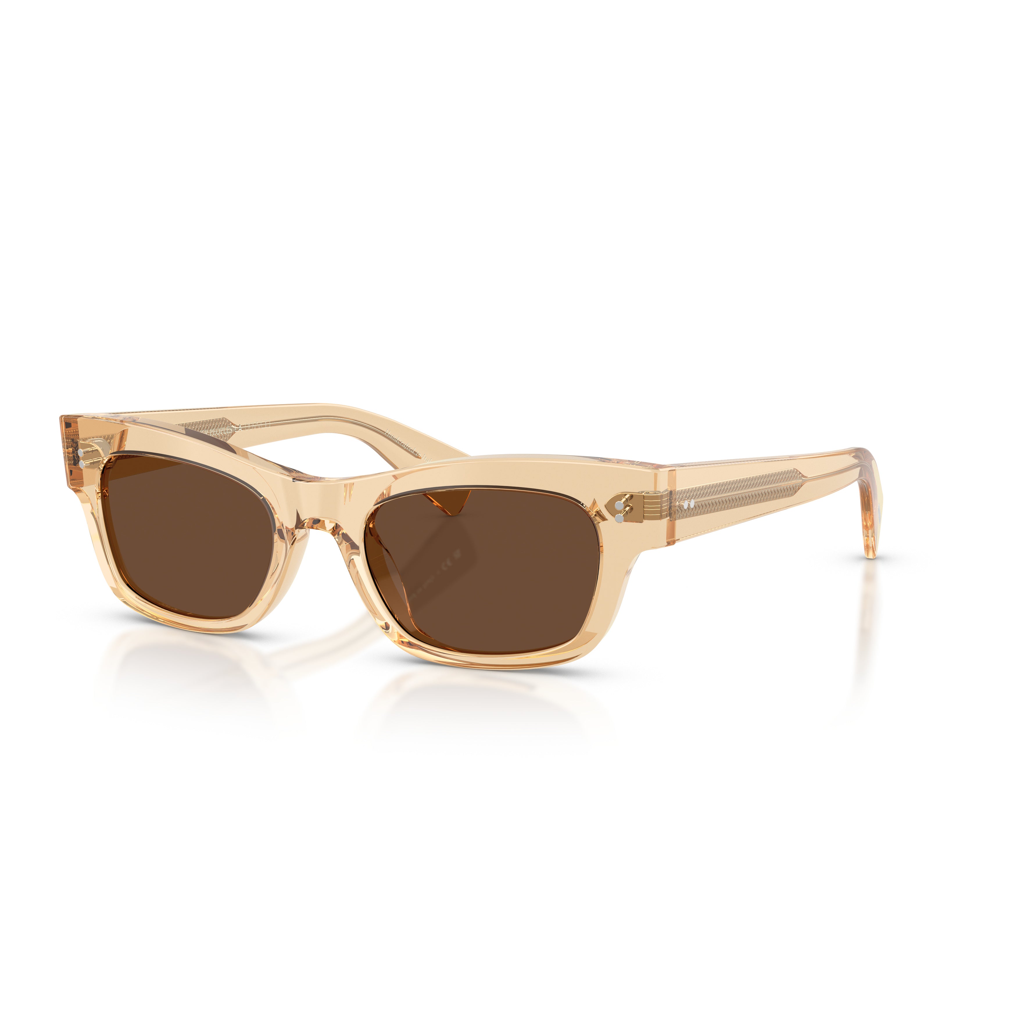 0ov5609su Translucent Beige Acetate Sunglasses with Brown Lenses