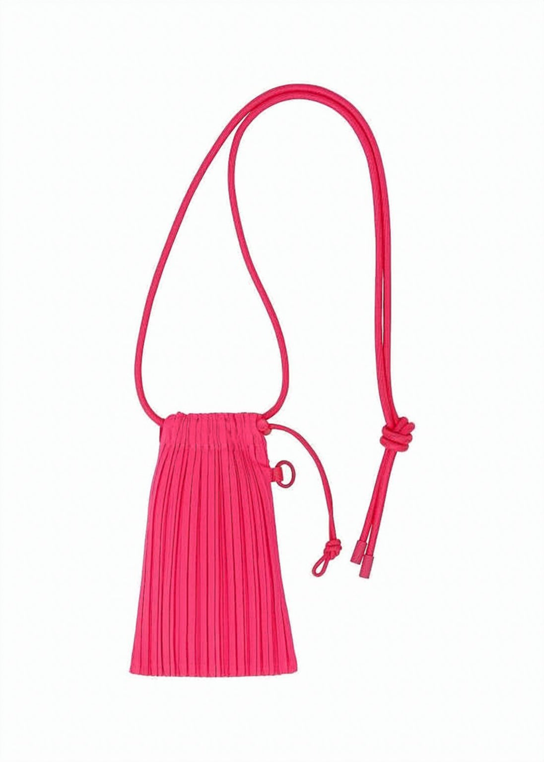 Structured Pink Pleated Shoulder Bag
