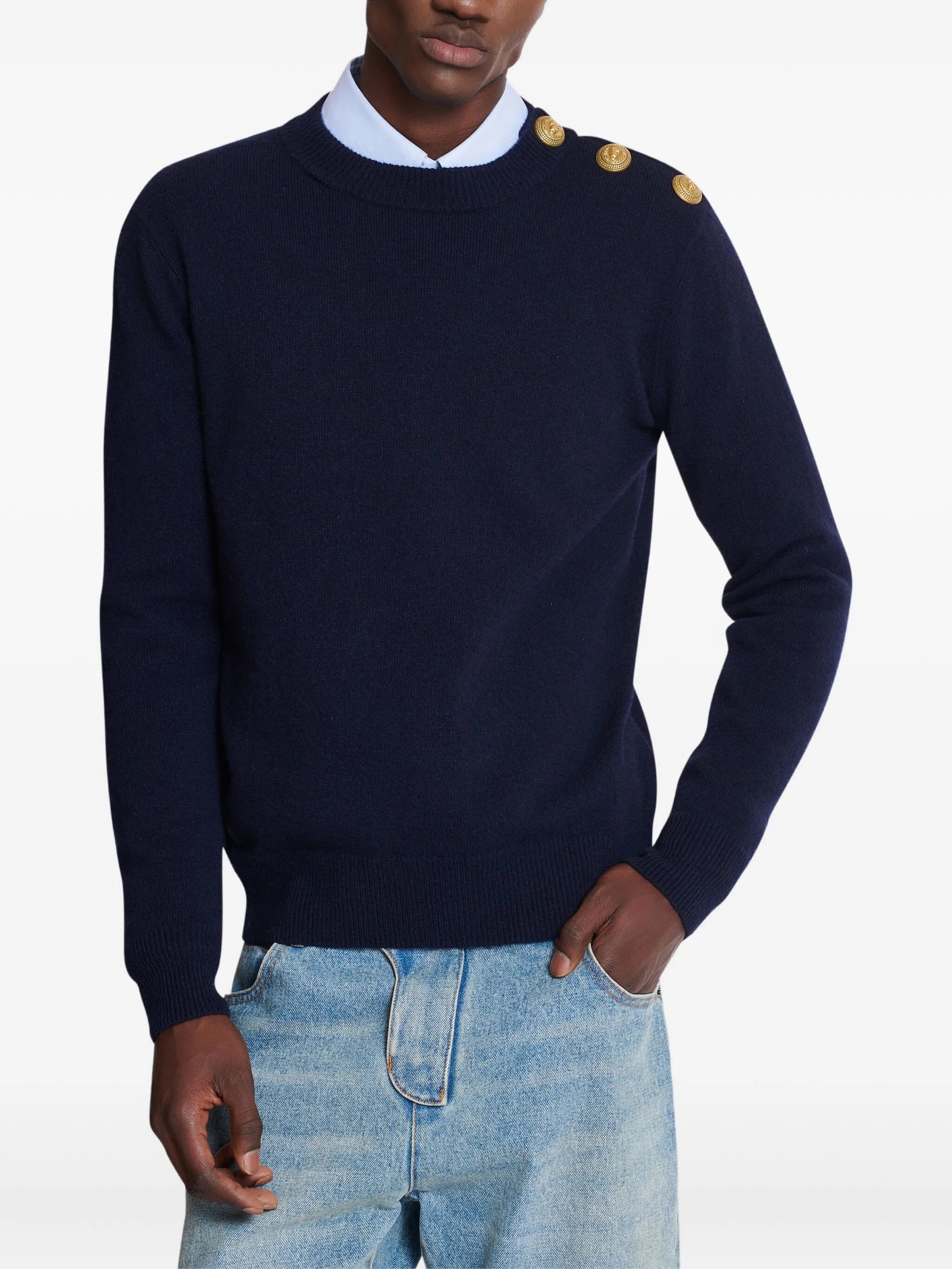 Dark Navy Classic Crew Neck Sweater
