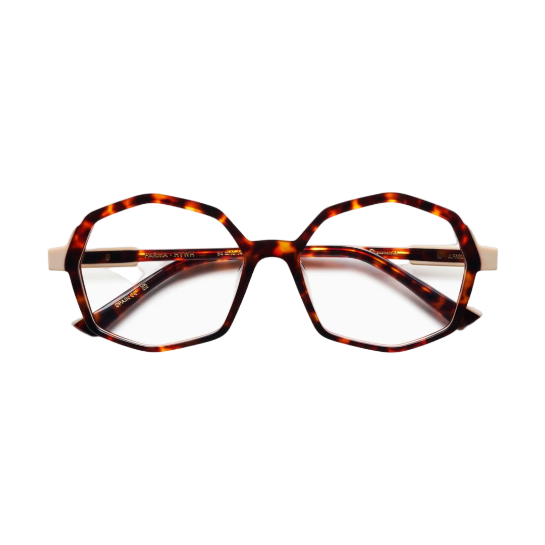 Parma Geometric Octagonal Acetate Eyeglasses with Tortoiseshell Pattern