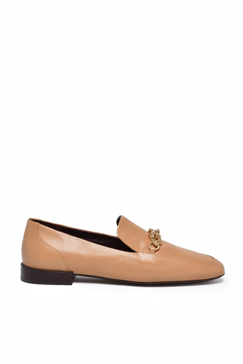Leather Loafers - Beige